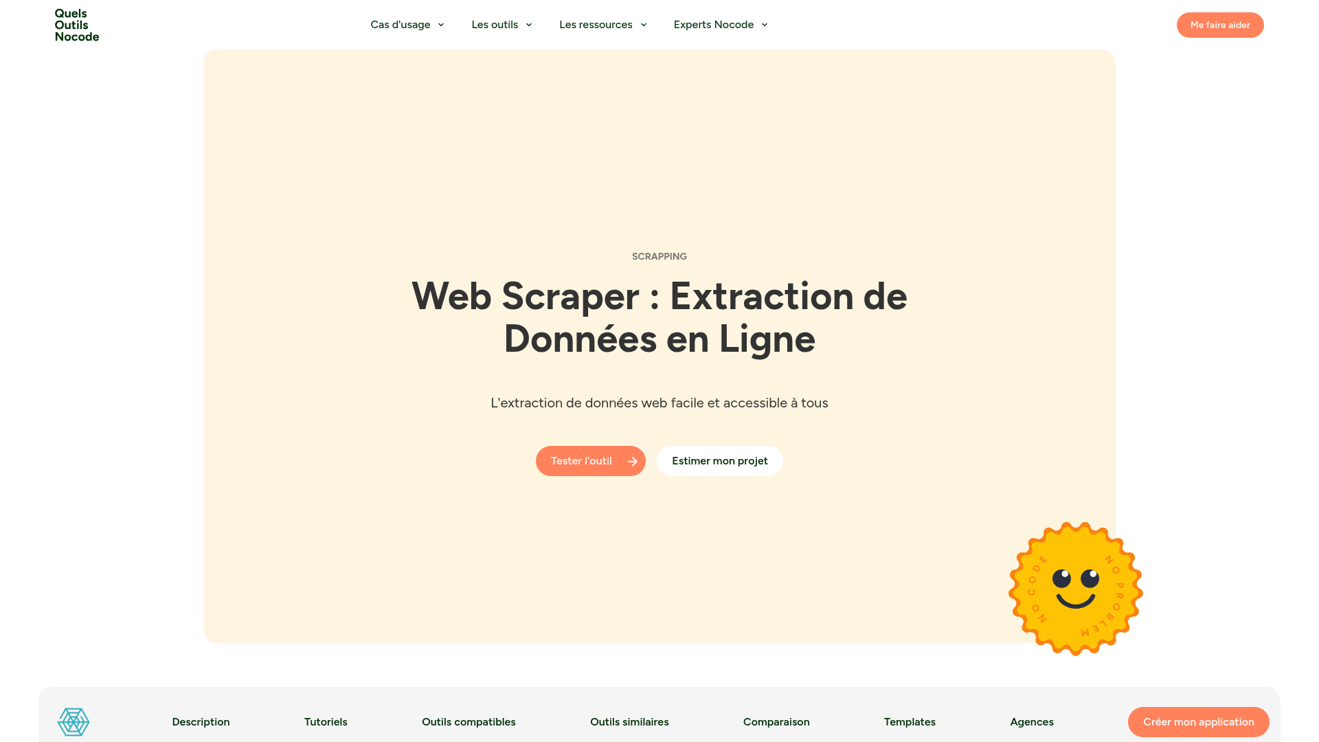 Interface de plateforme cloud de web scraping