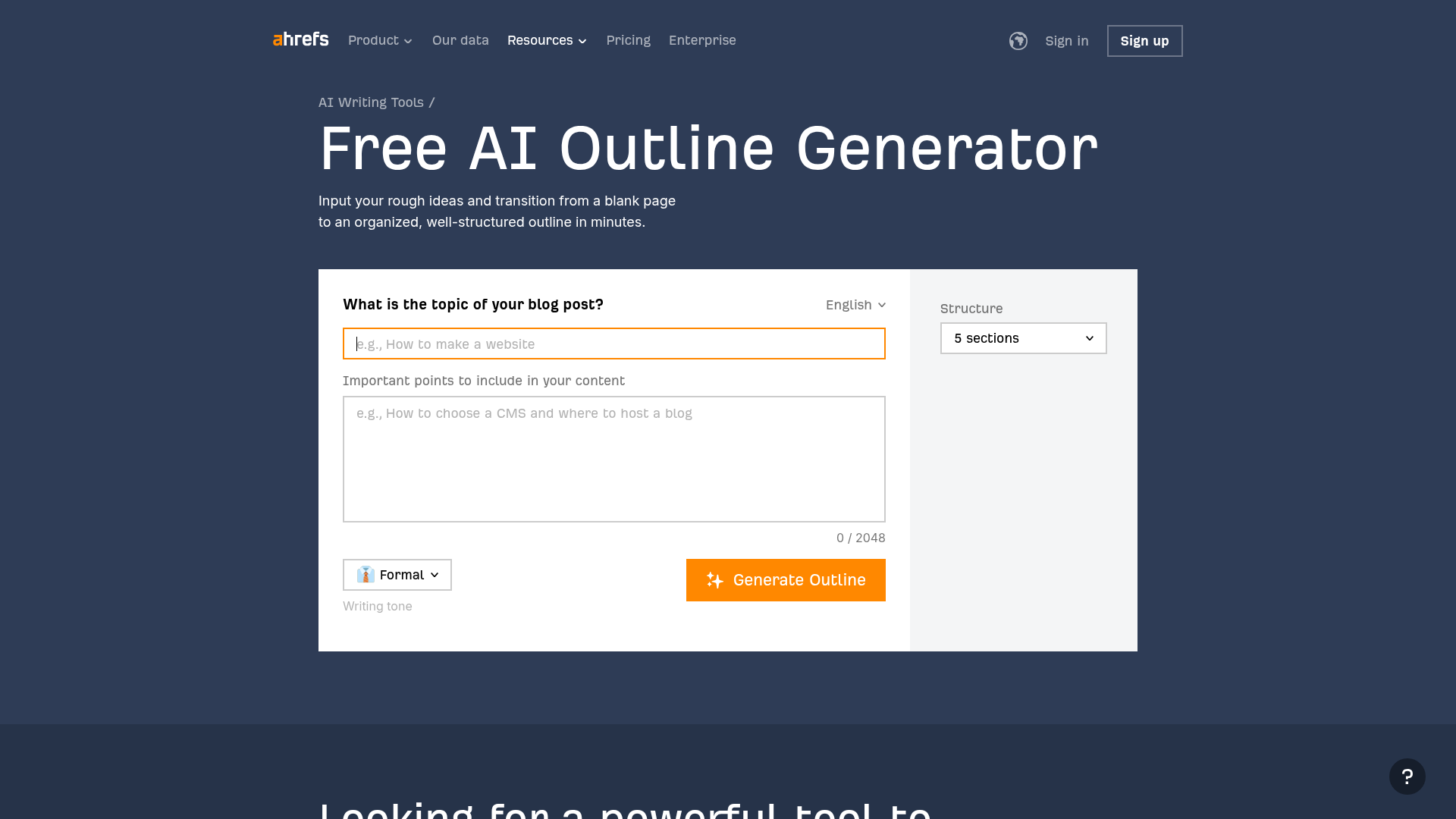 Outline generator