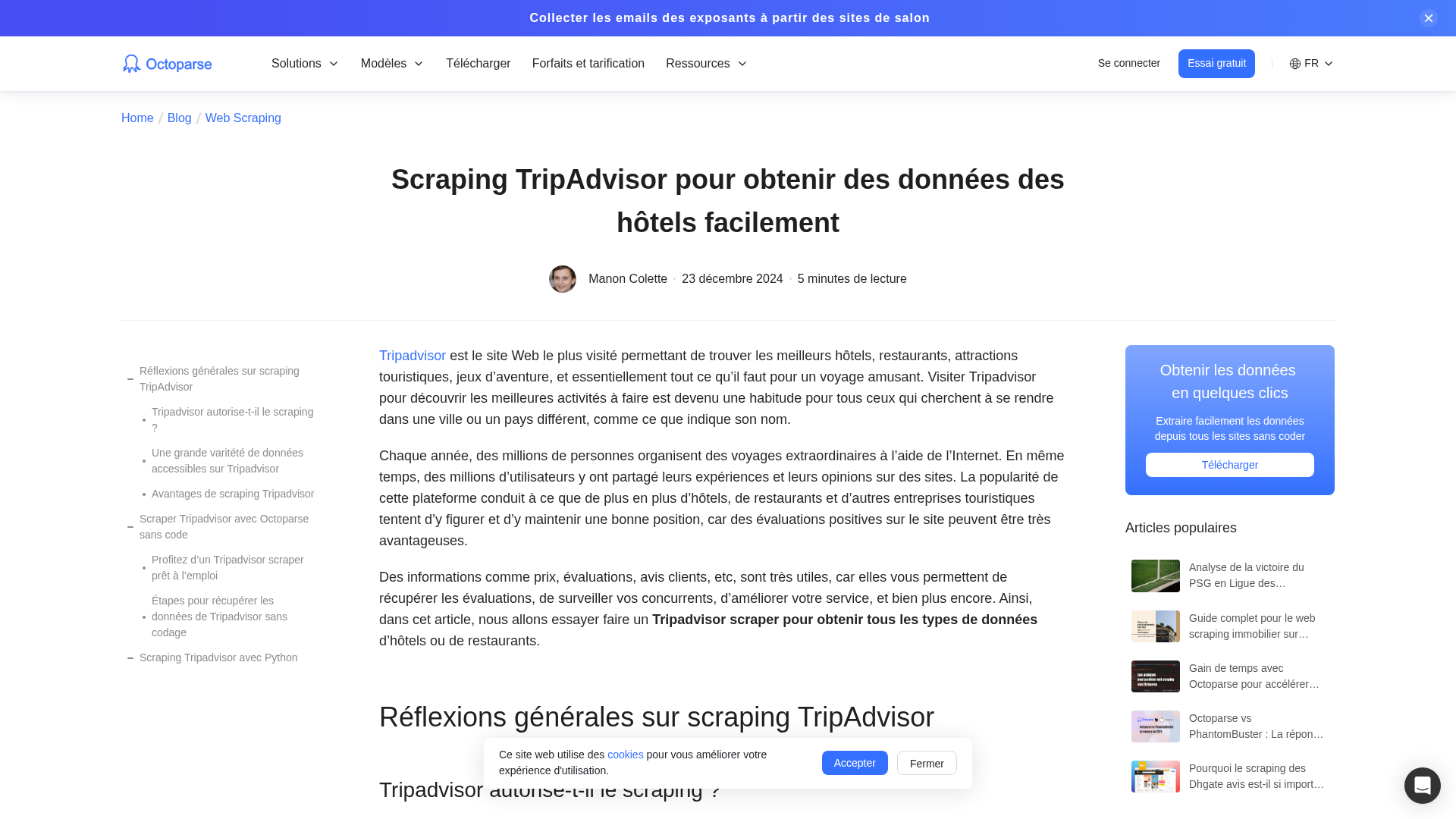 Schéma d'extraction TripAdvisor structurée