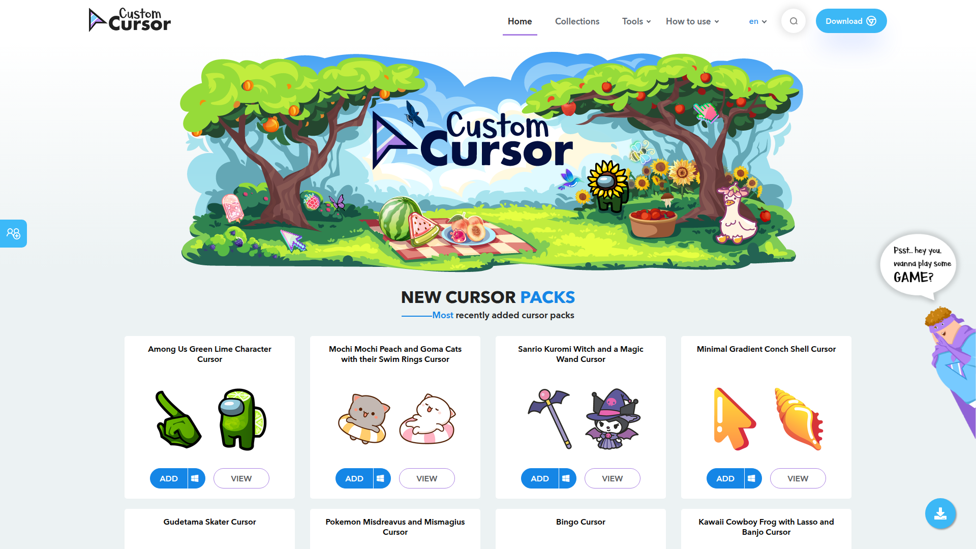Custom Cursor Homepage