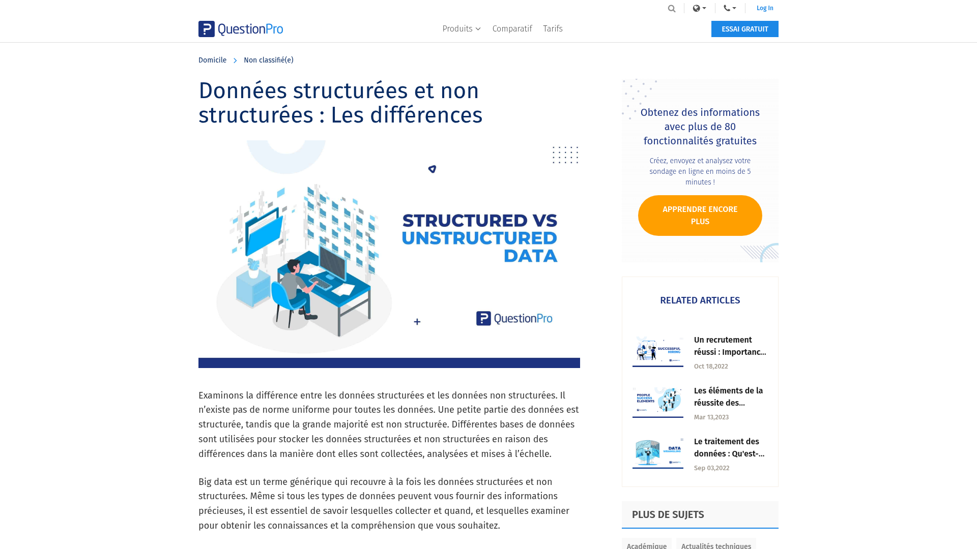 données structurées et non structurées