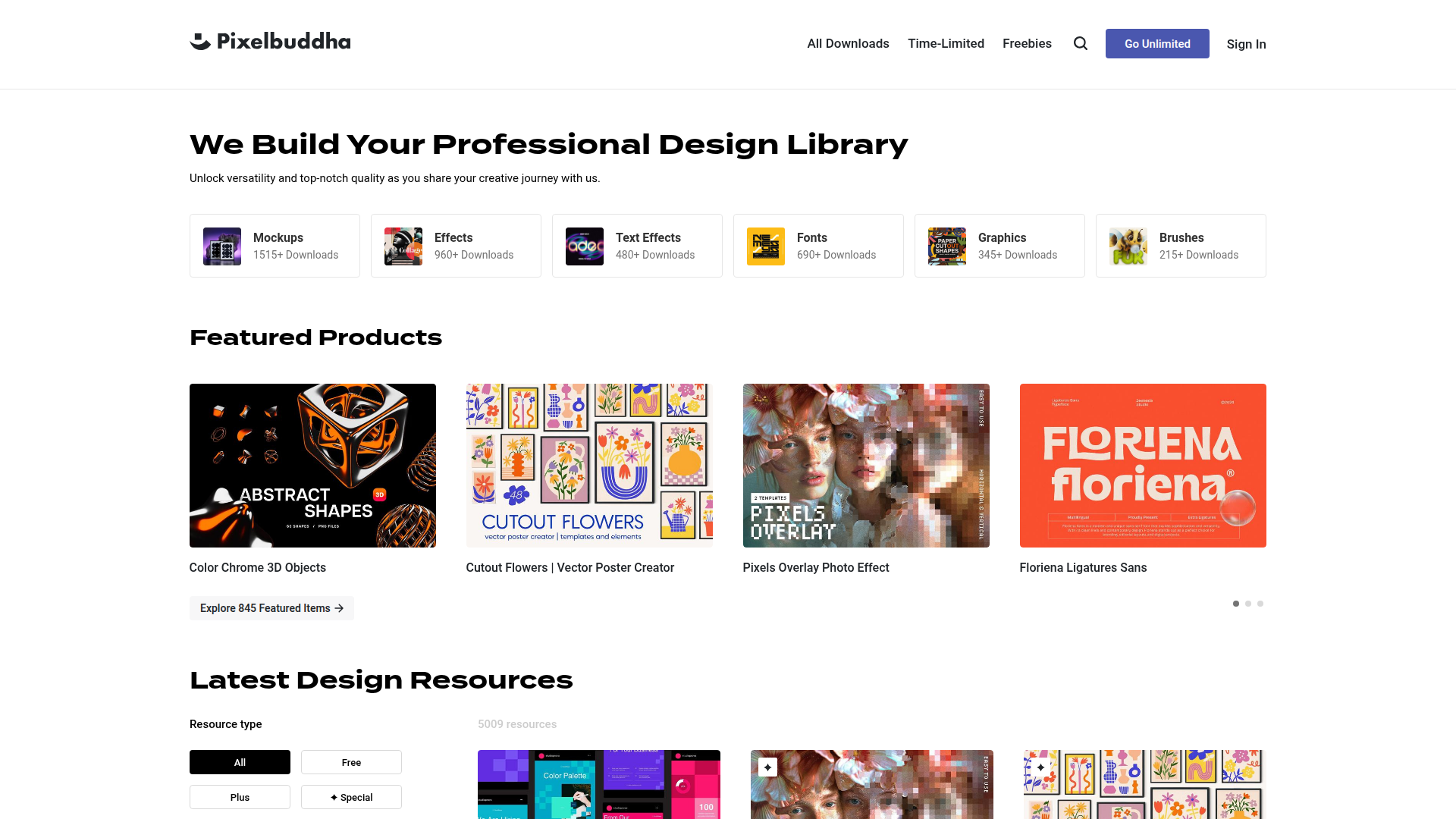 Pixelbuddha website screenshot