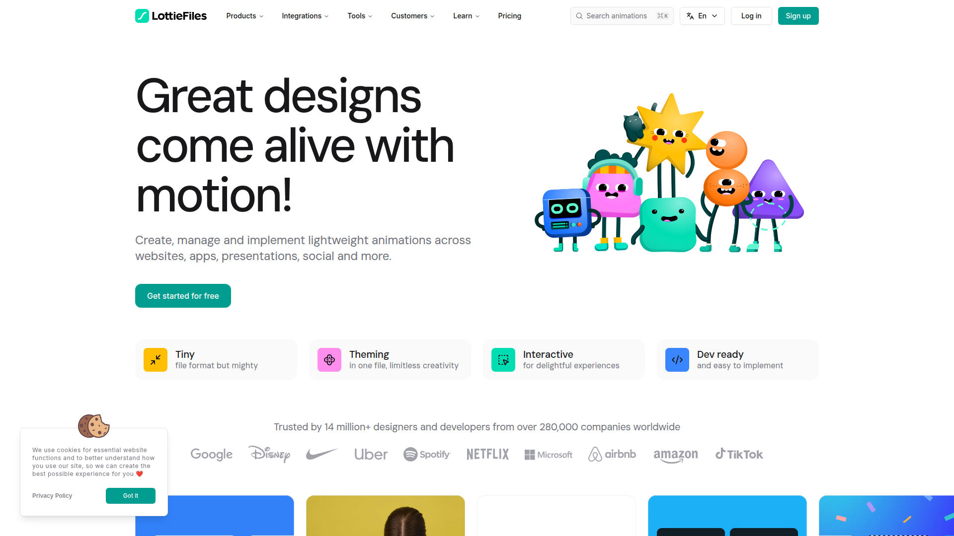 LottieFiles website screenshot