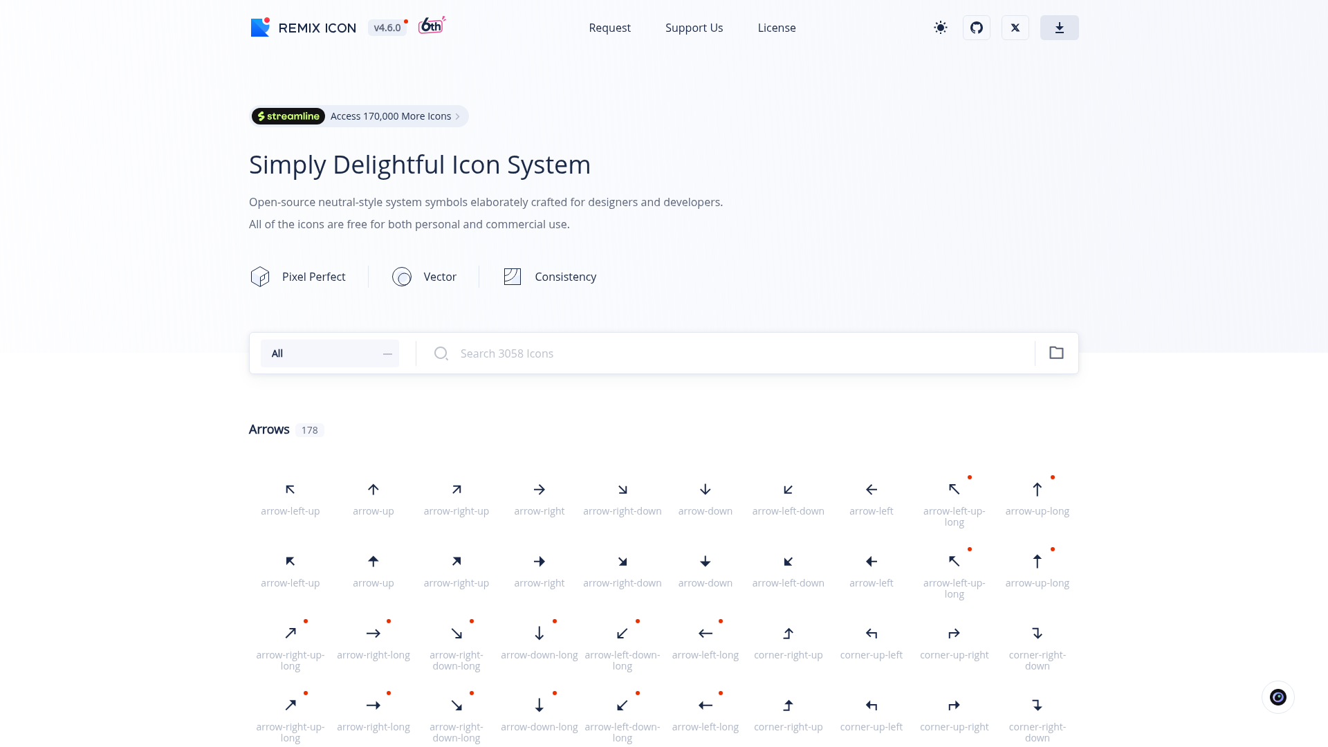 Remix Icon website screenshot
