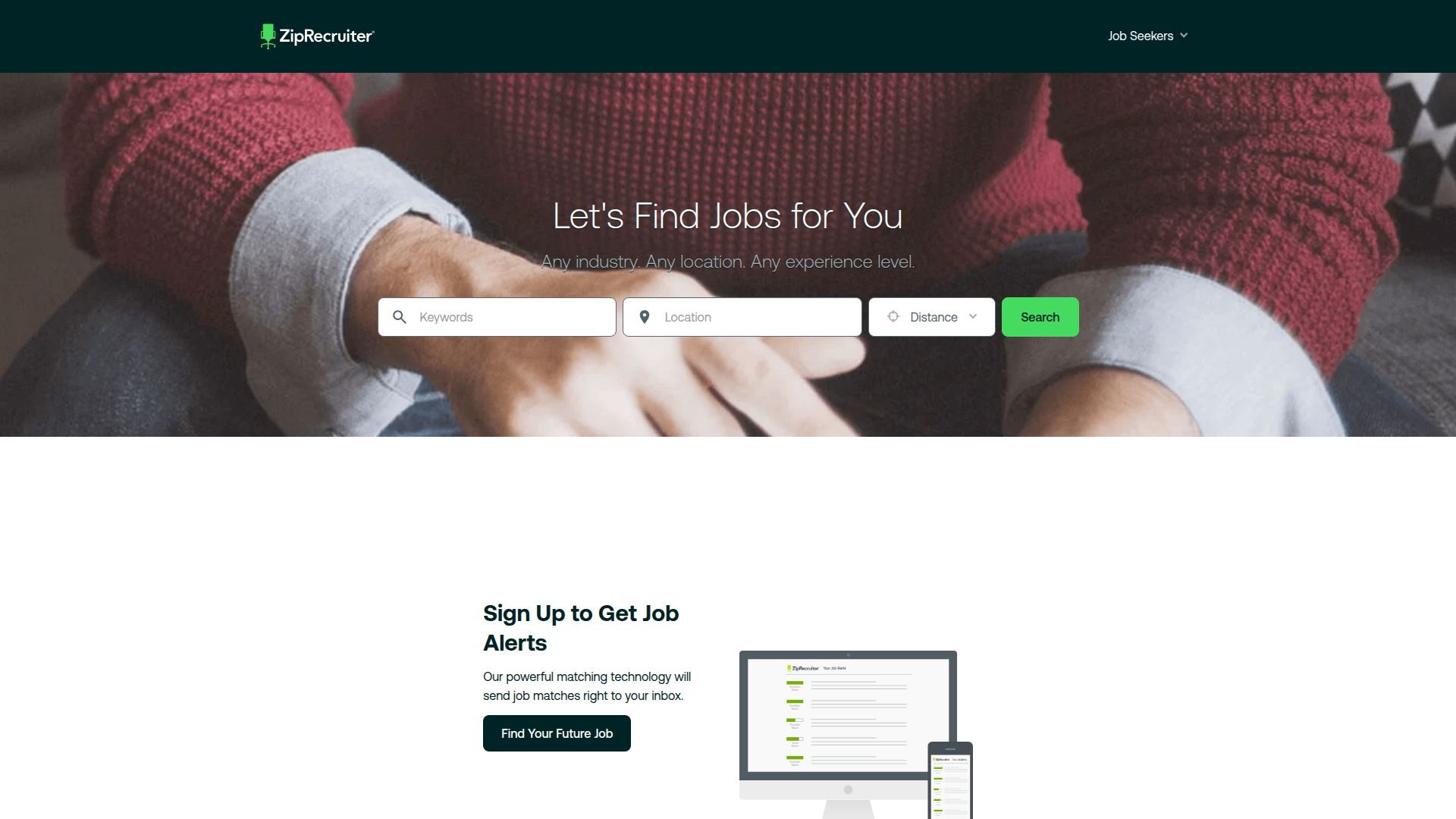 ZipRecruiter website screenshot