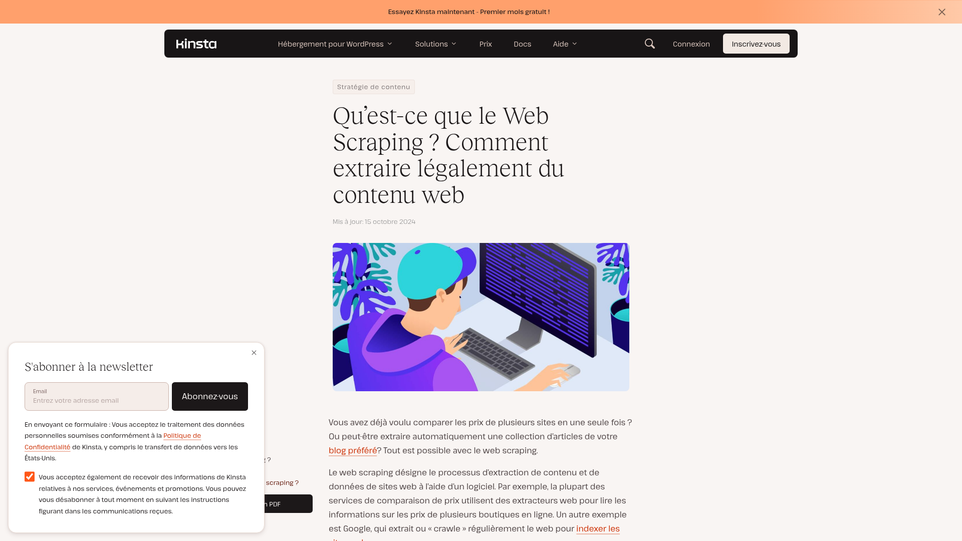 web scraping information