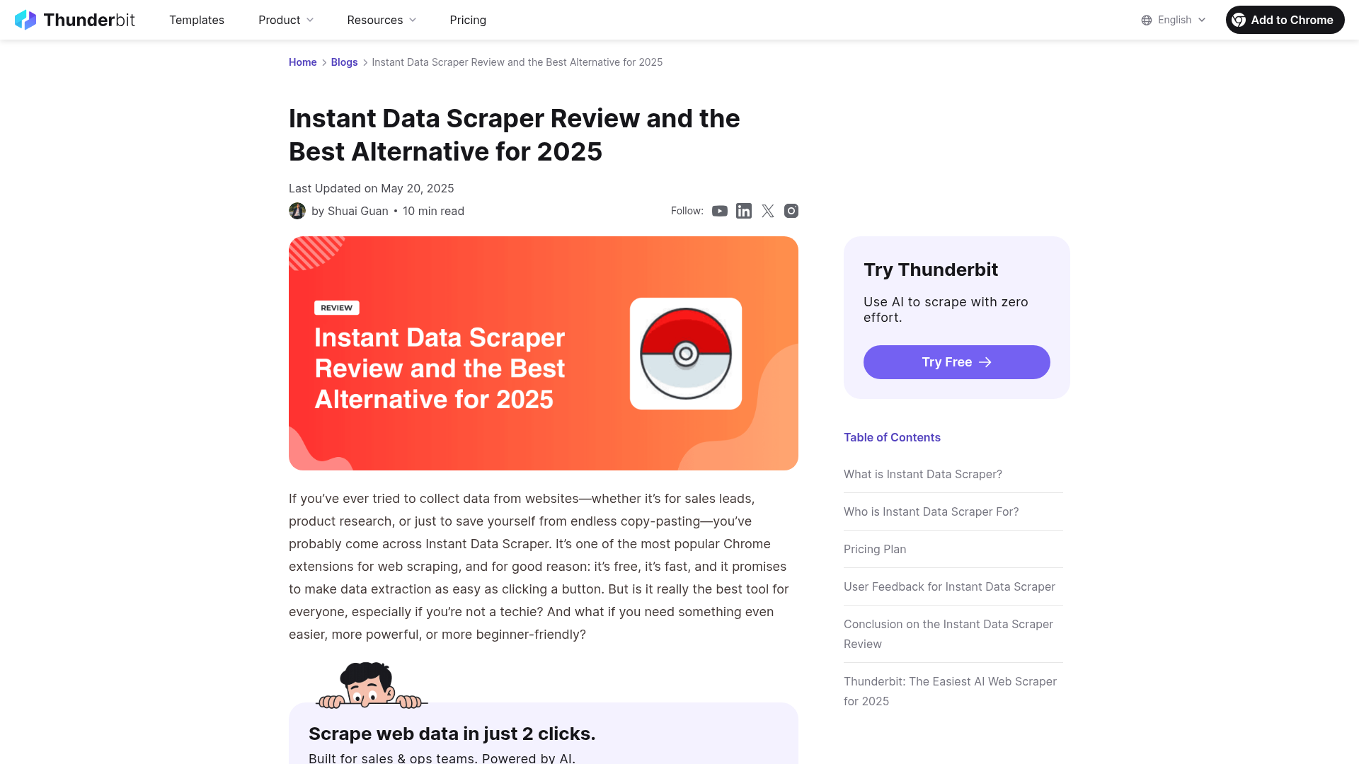 instant data scraper alternative