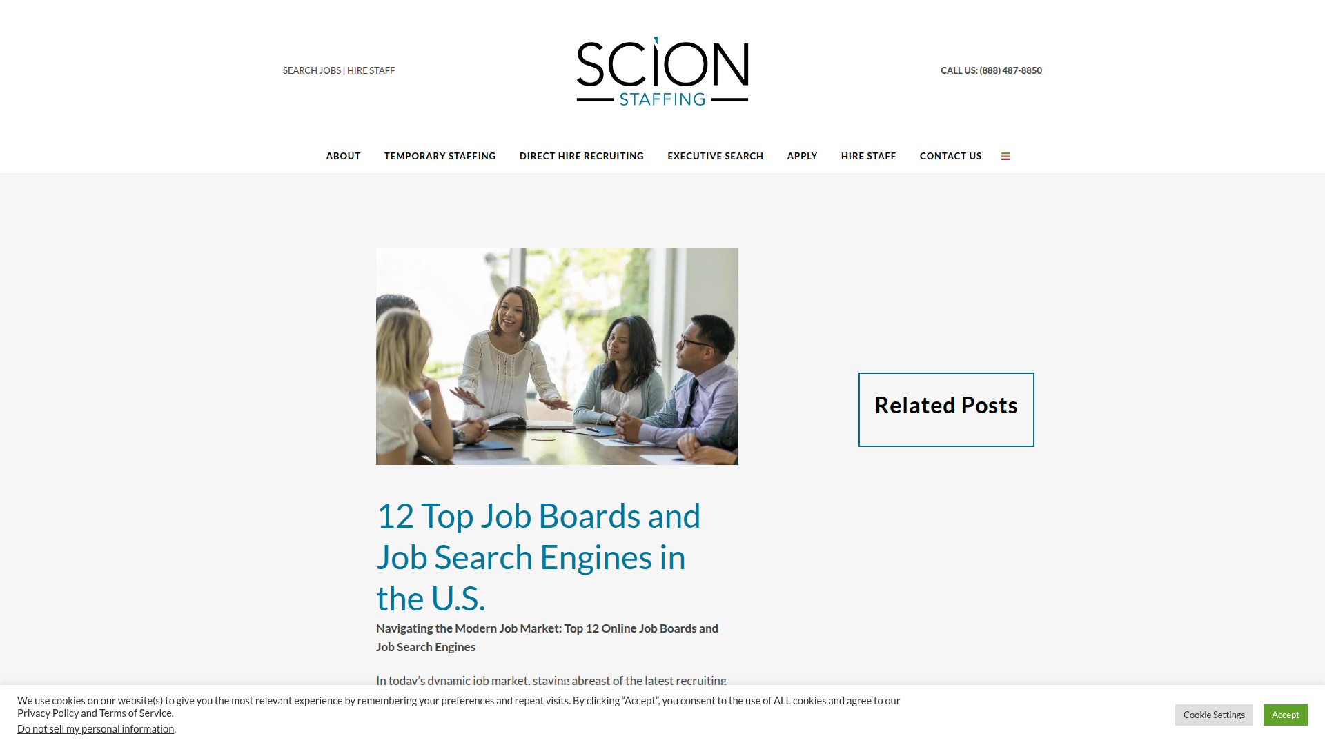 Scion Staffing website screenshot