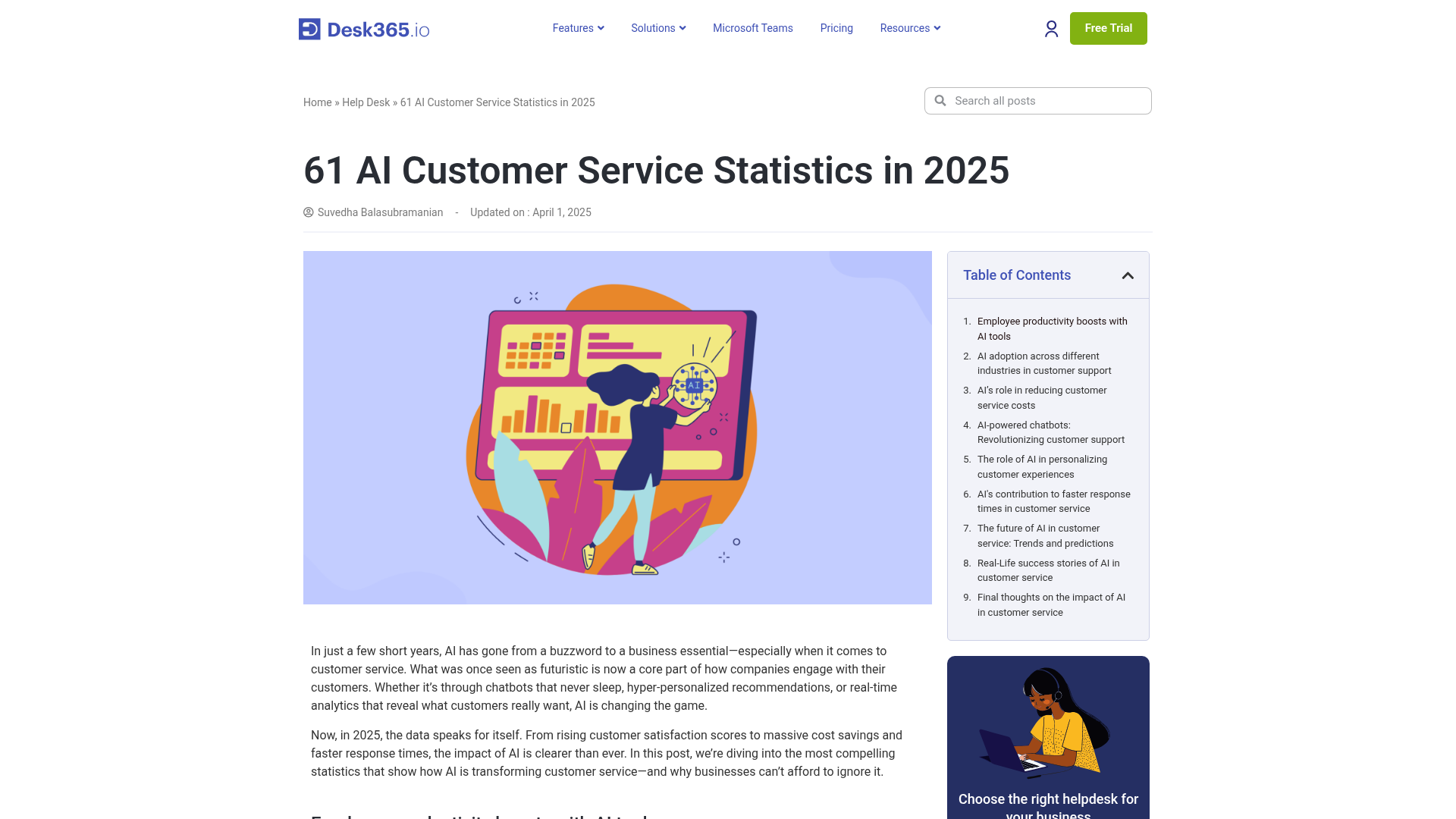 AI customer service statistics