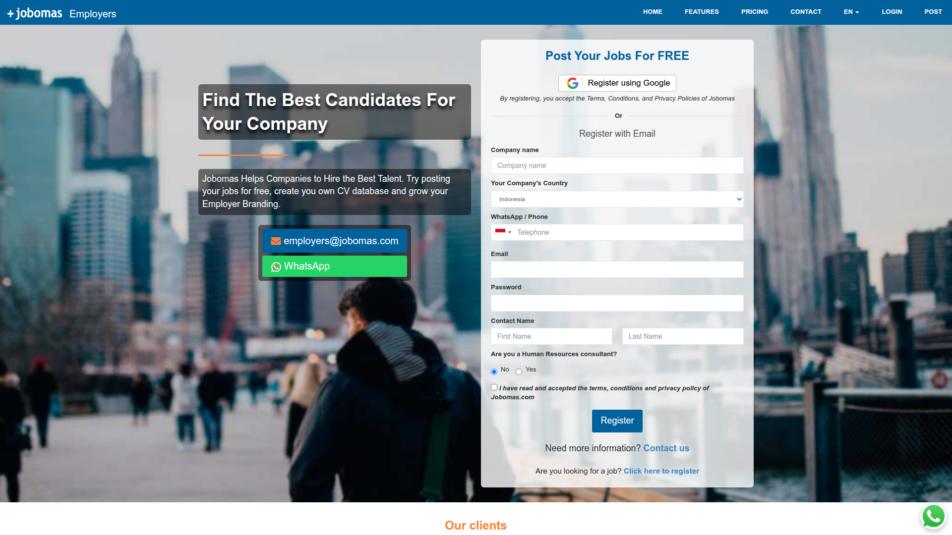 jobomas.com website screenshot