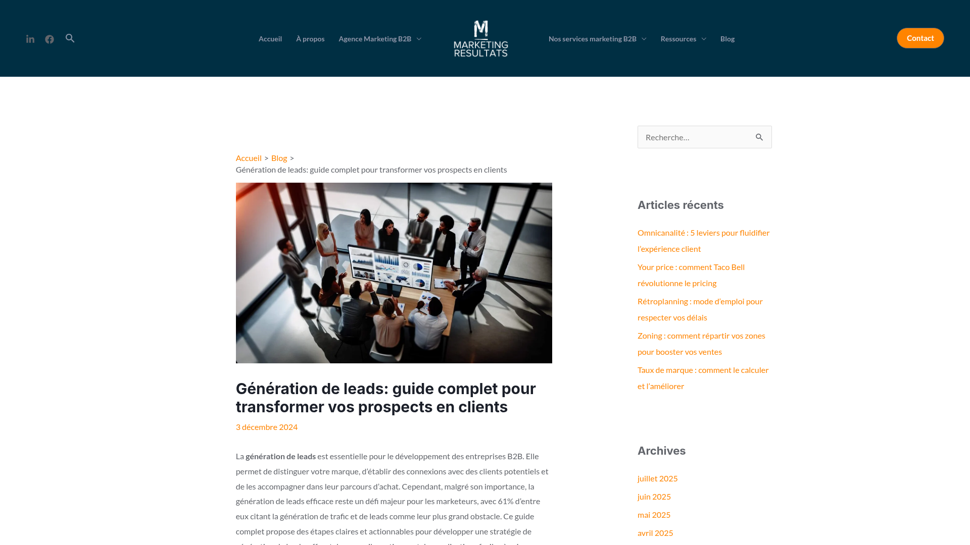 Génération de leads en automatique