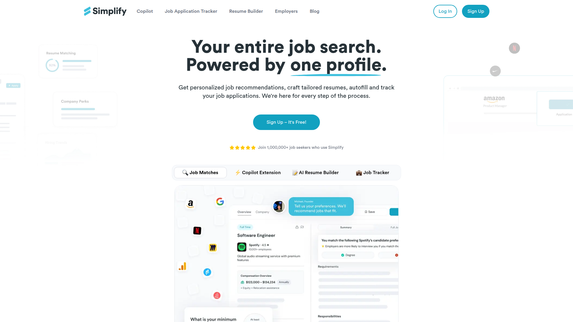 Simplify Jobs website screenshot
