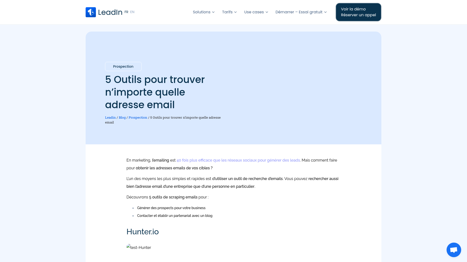 Interface d'extraction d'emails
