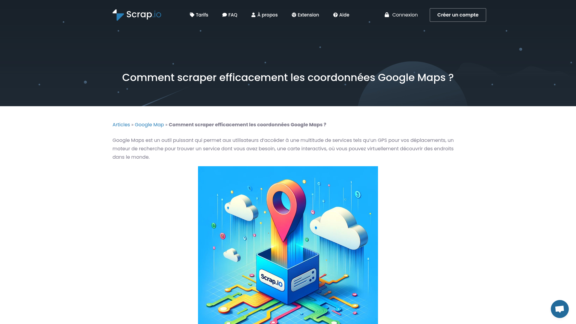 Interface d'extraction de coordonnées géographiques