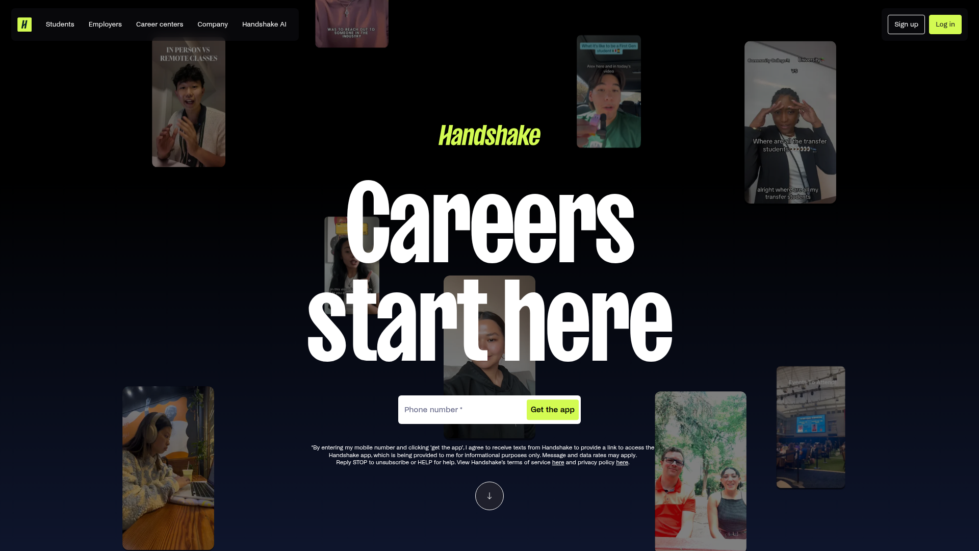 Handshake website screenshot