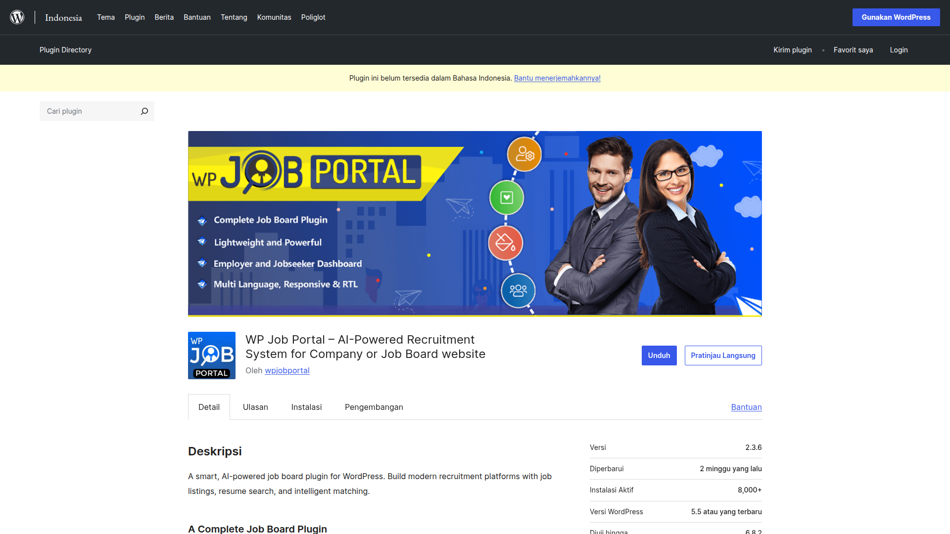 WordPress.org Indonesia website screenshot