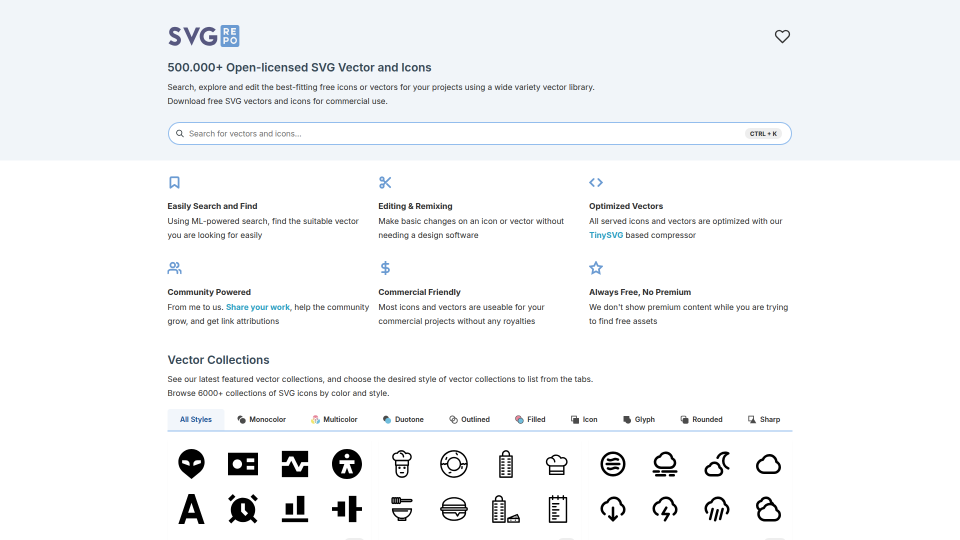 SVGREP website screenshot