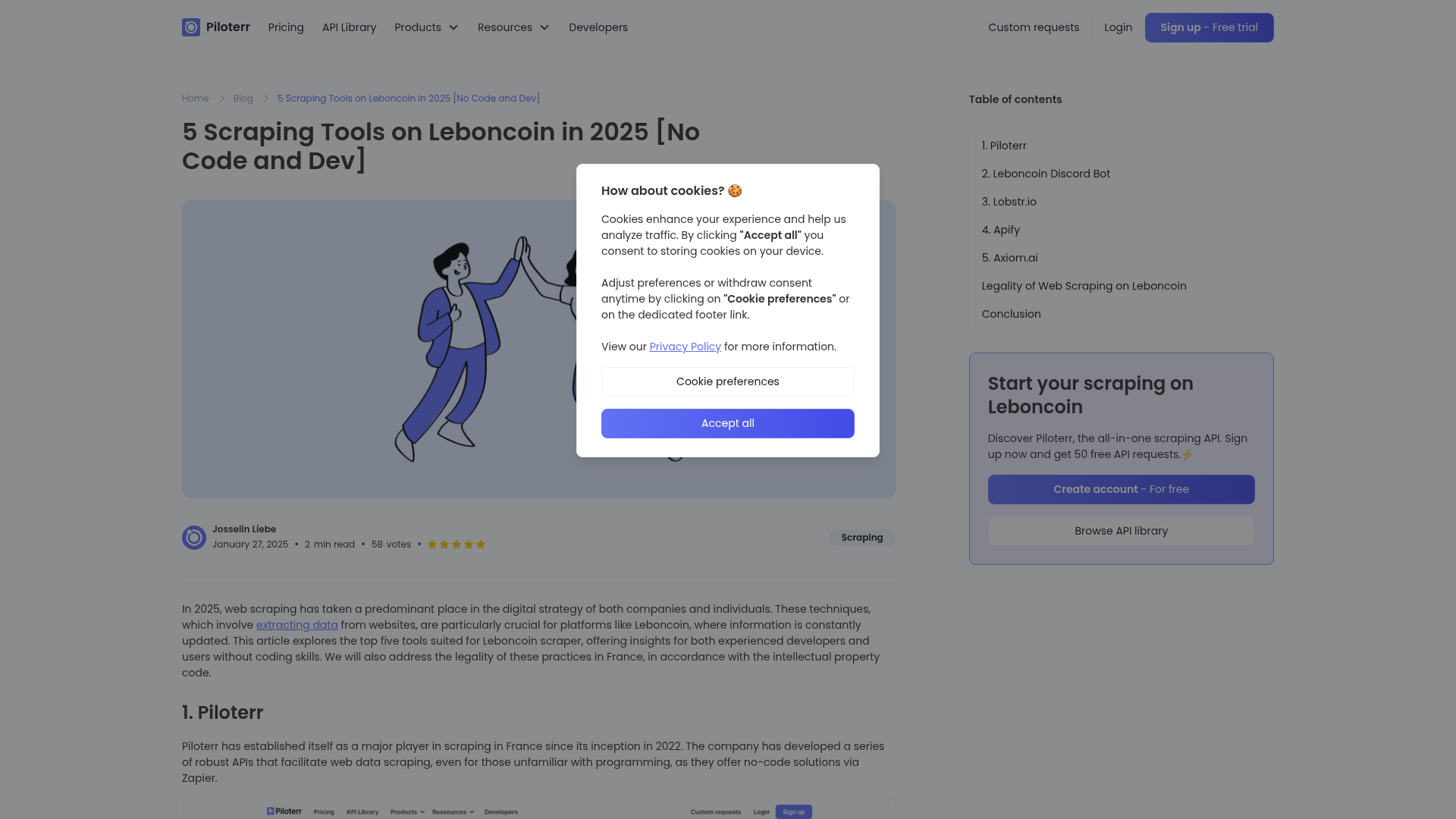 Tableau comparatif des outils de scraping