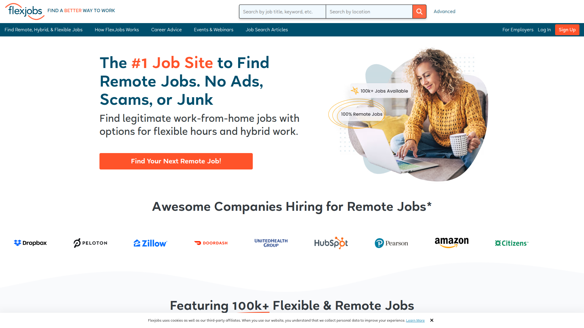 FlexJobs website screenshot