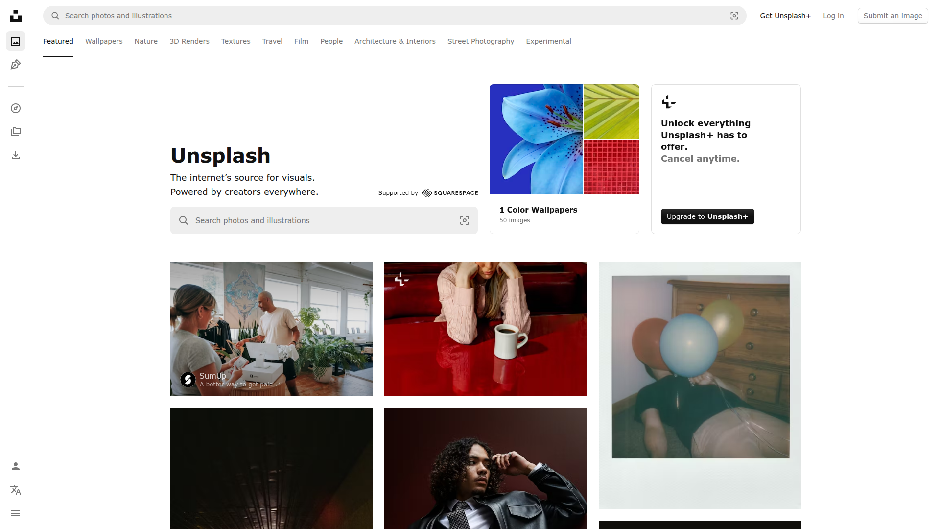 Unsplash Homepage