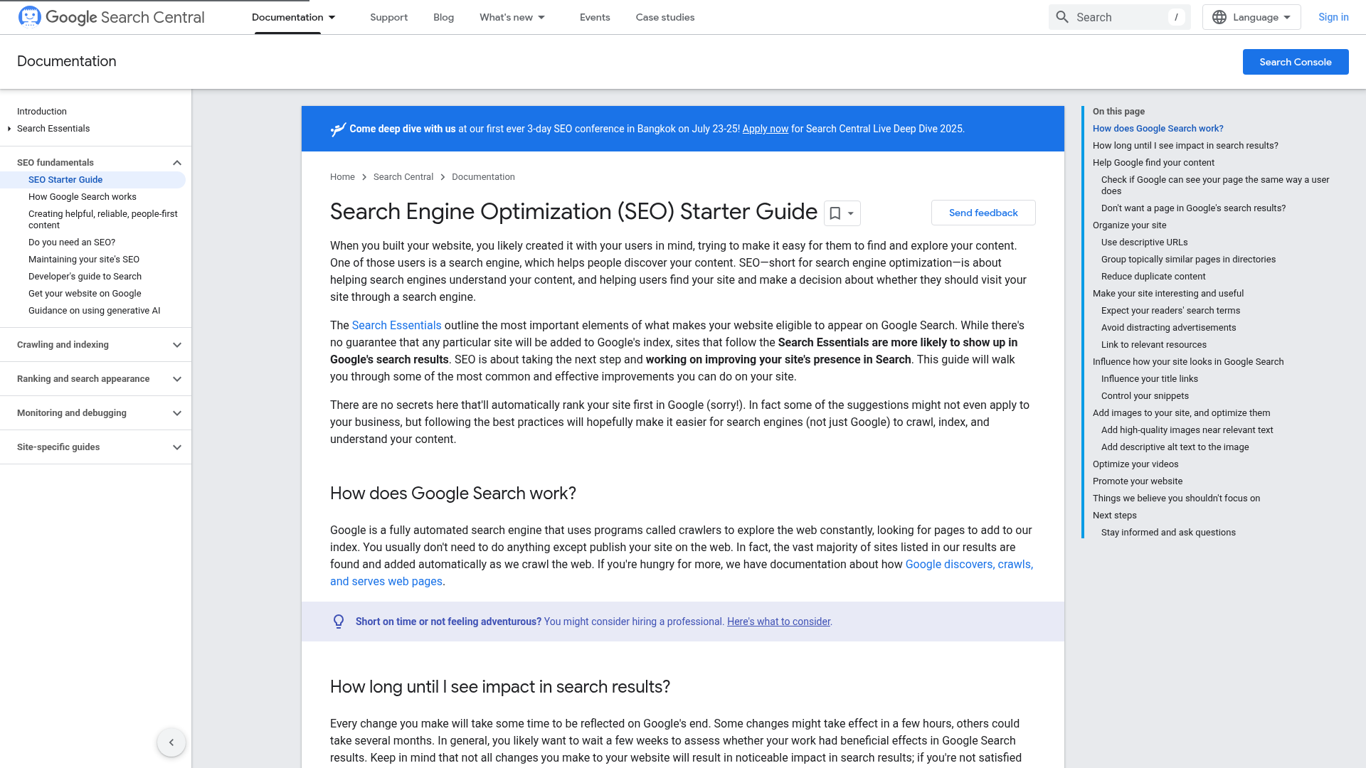 Google Search Engine Optimization Starter Guide