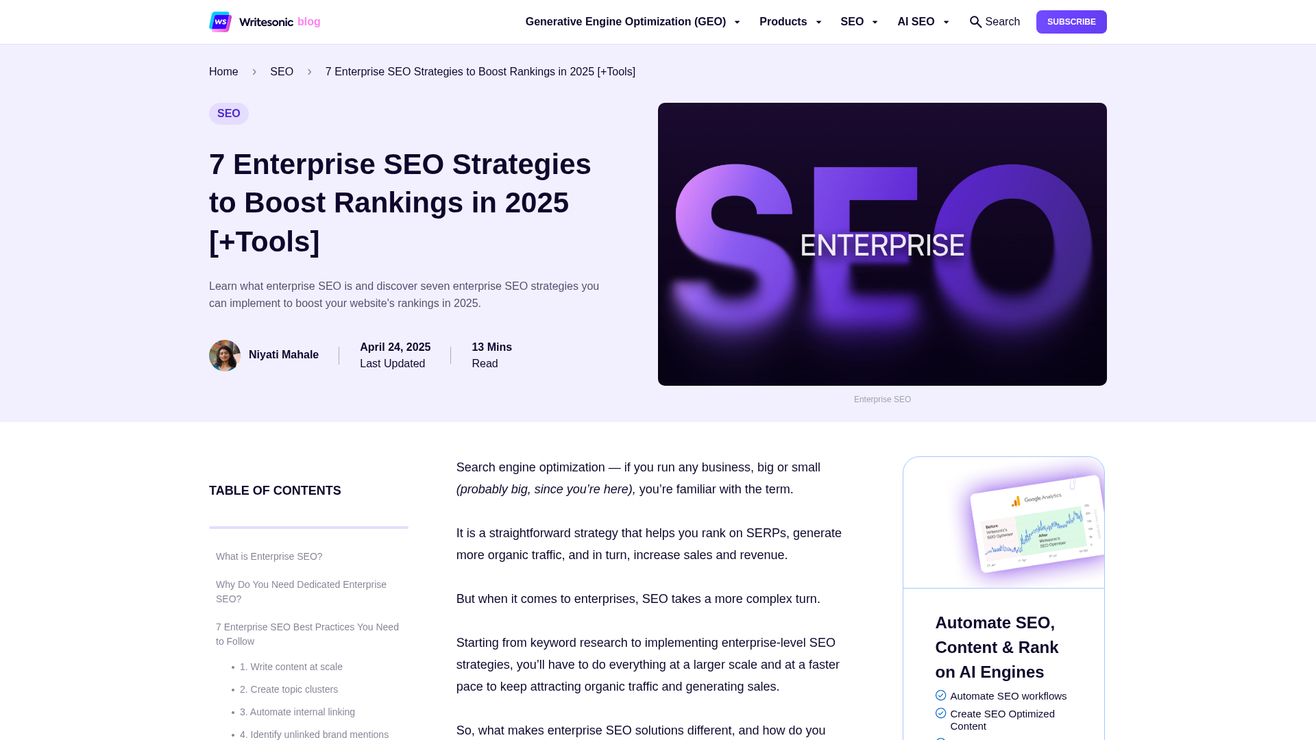 Enterprise SEO Strategies
