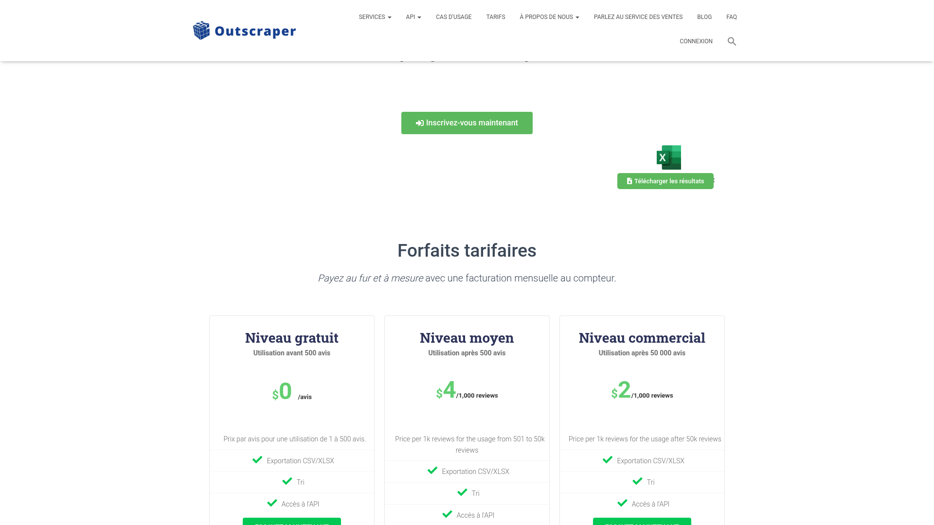 Interface d'outil d'extraction TripAdvisor avancé
