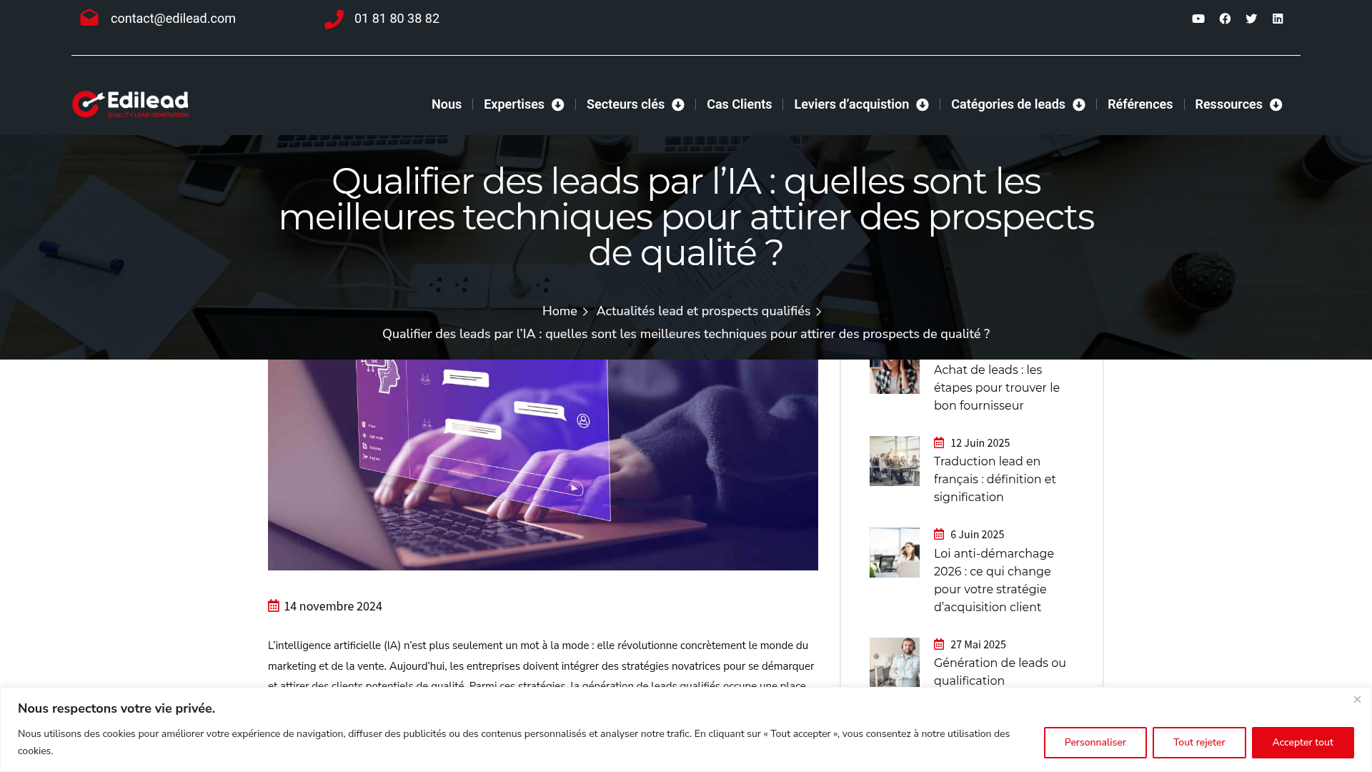 Qualification des leads par IA
