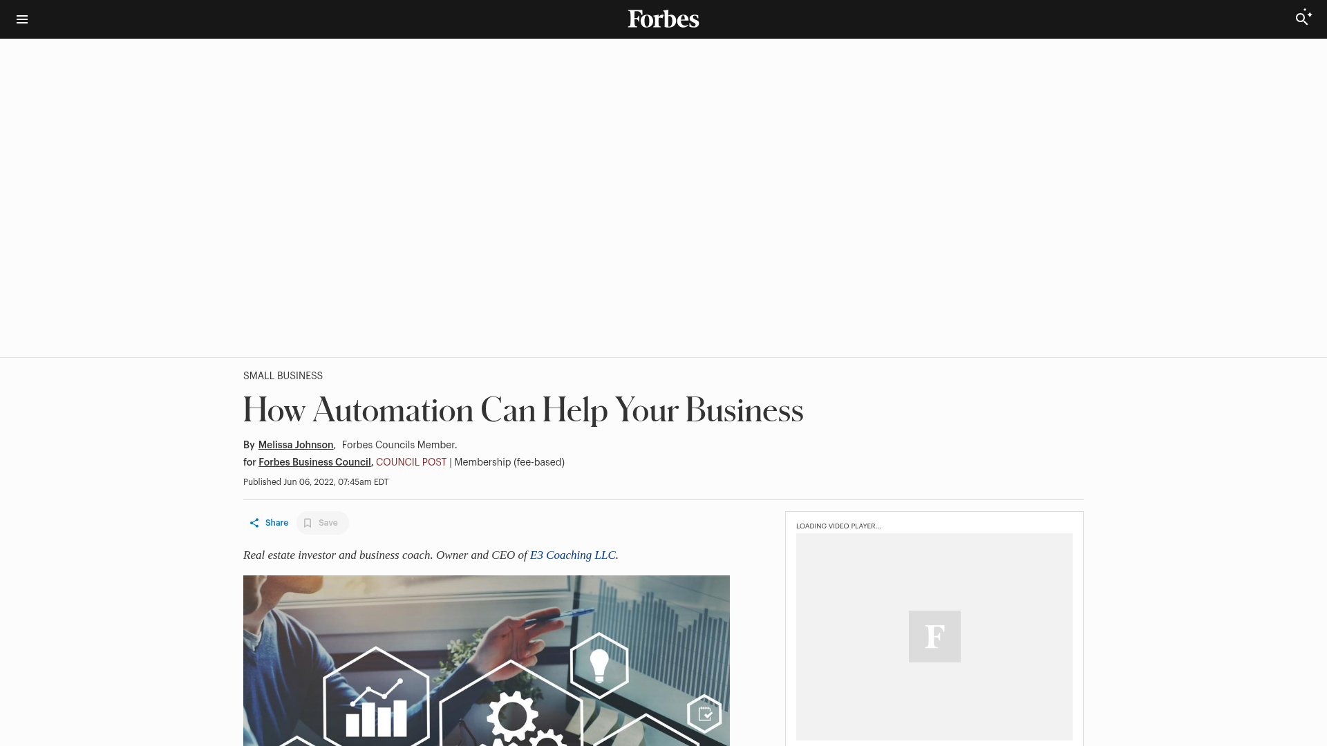 Forbes article on business automation benefits