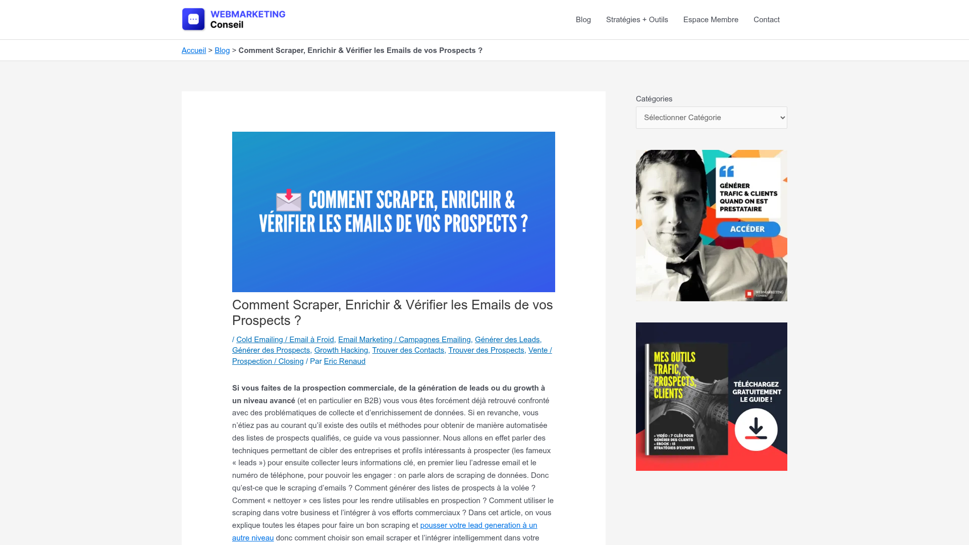 Interface de vérification d'emails