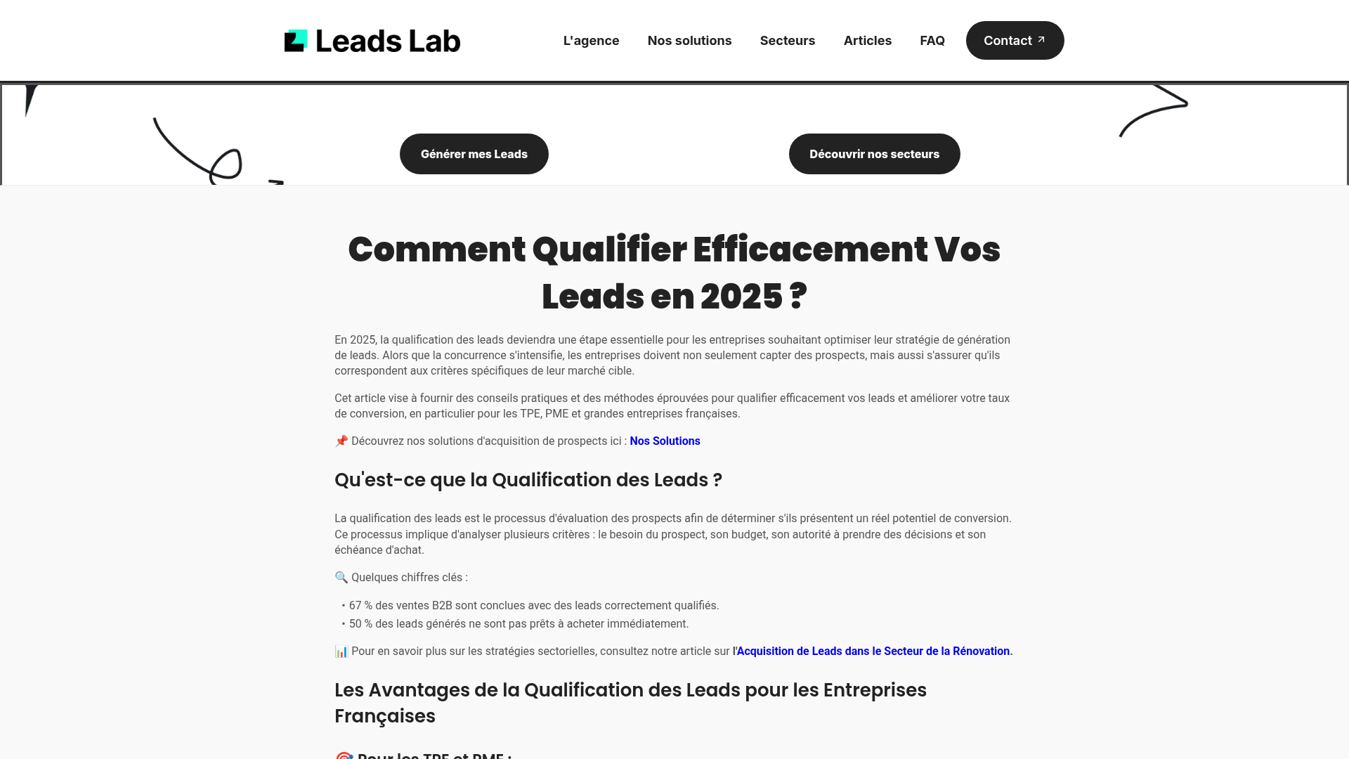 Tendances de qualification des leads en 2025