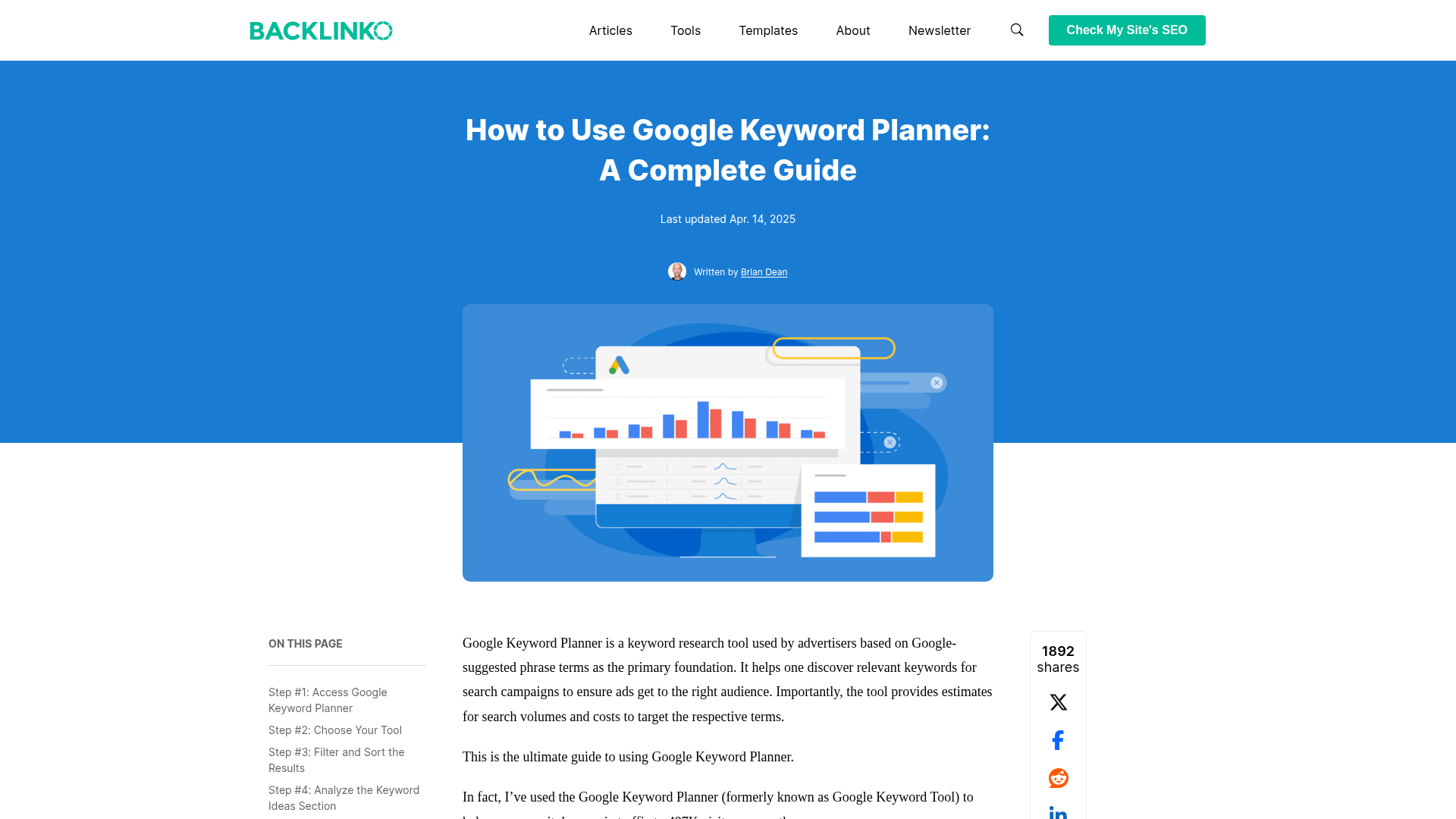 Google Keyword Planner interface showing keyword metrics