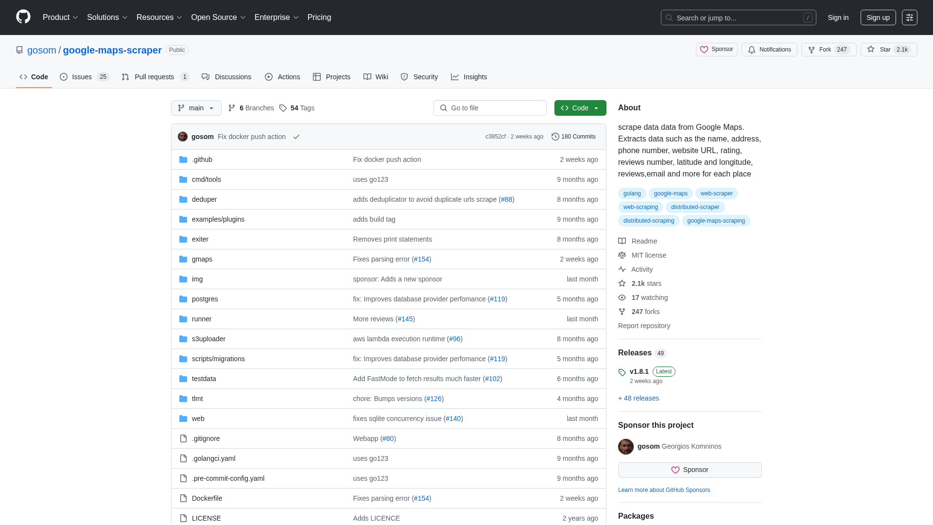 Interface de scraper technique nécessitant du code