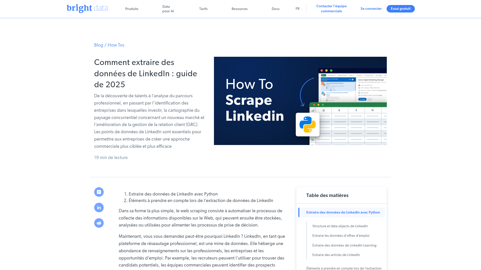 Interface montrant les limites de scraping recommandées