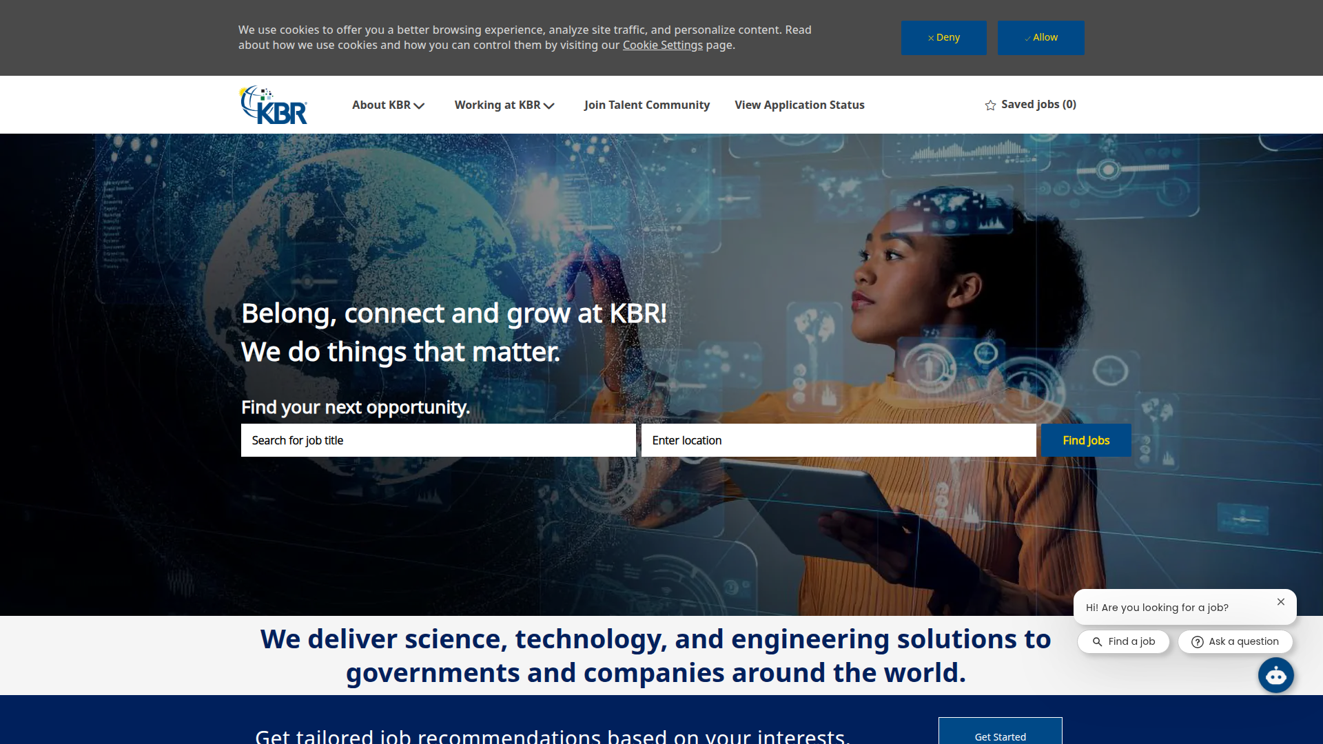 KBR website screenshot