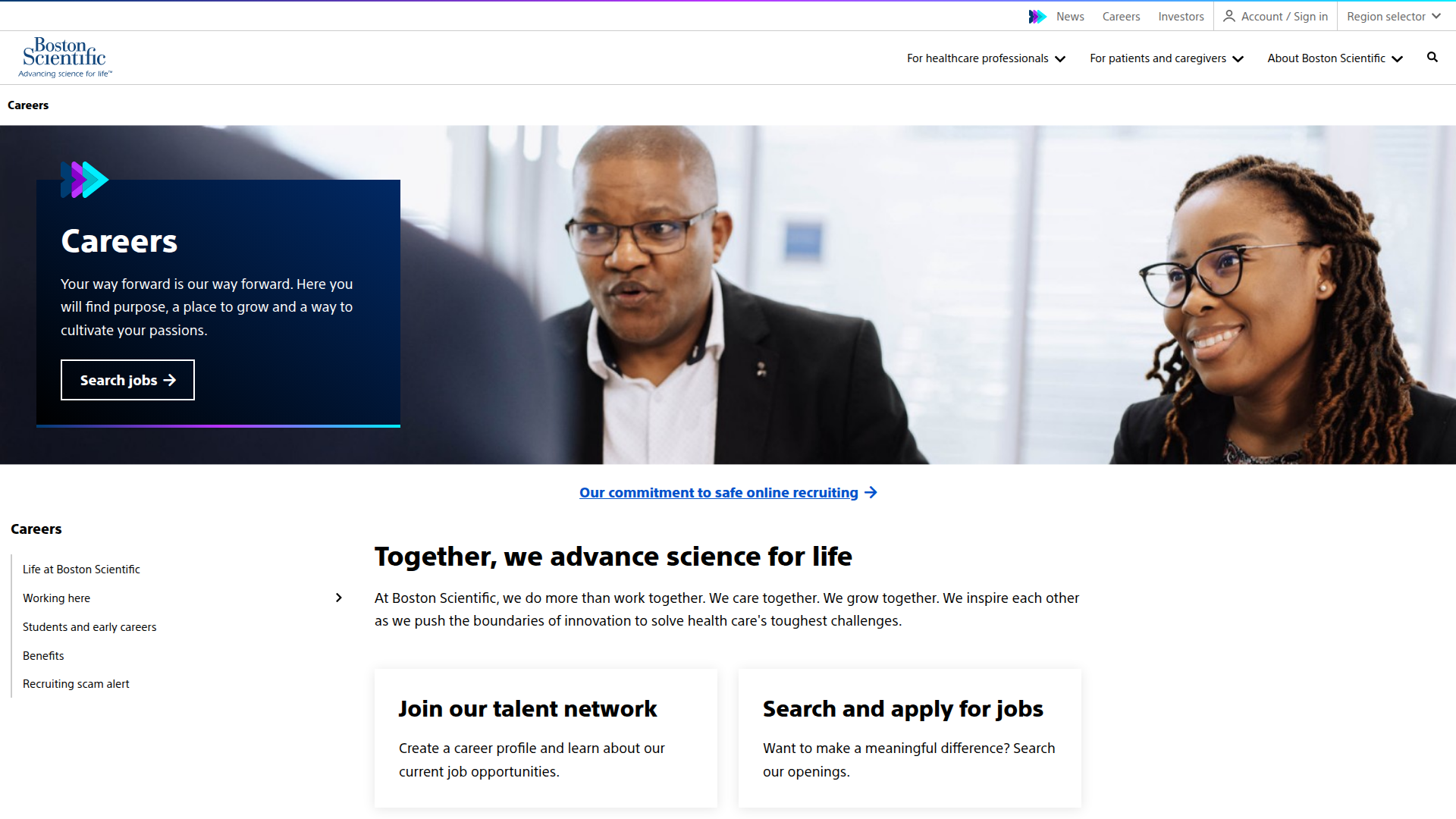 www.bostonscientific.com website screenshot