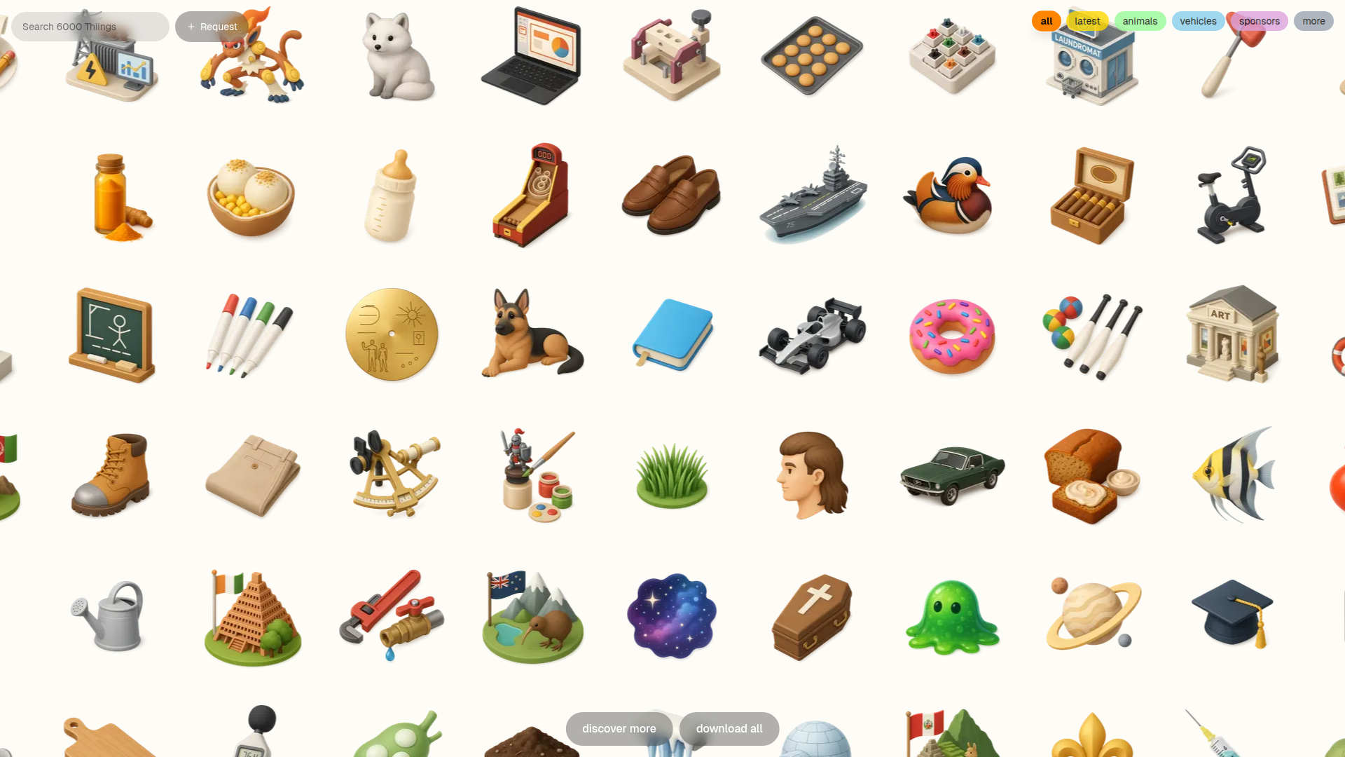 Things website screenshot