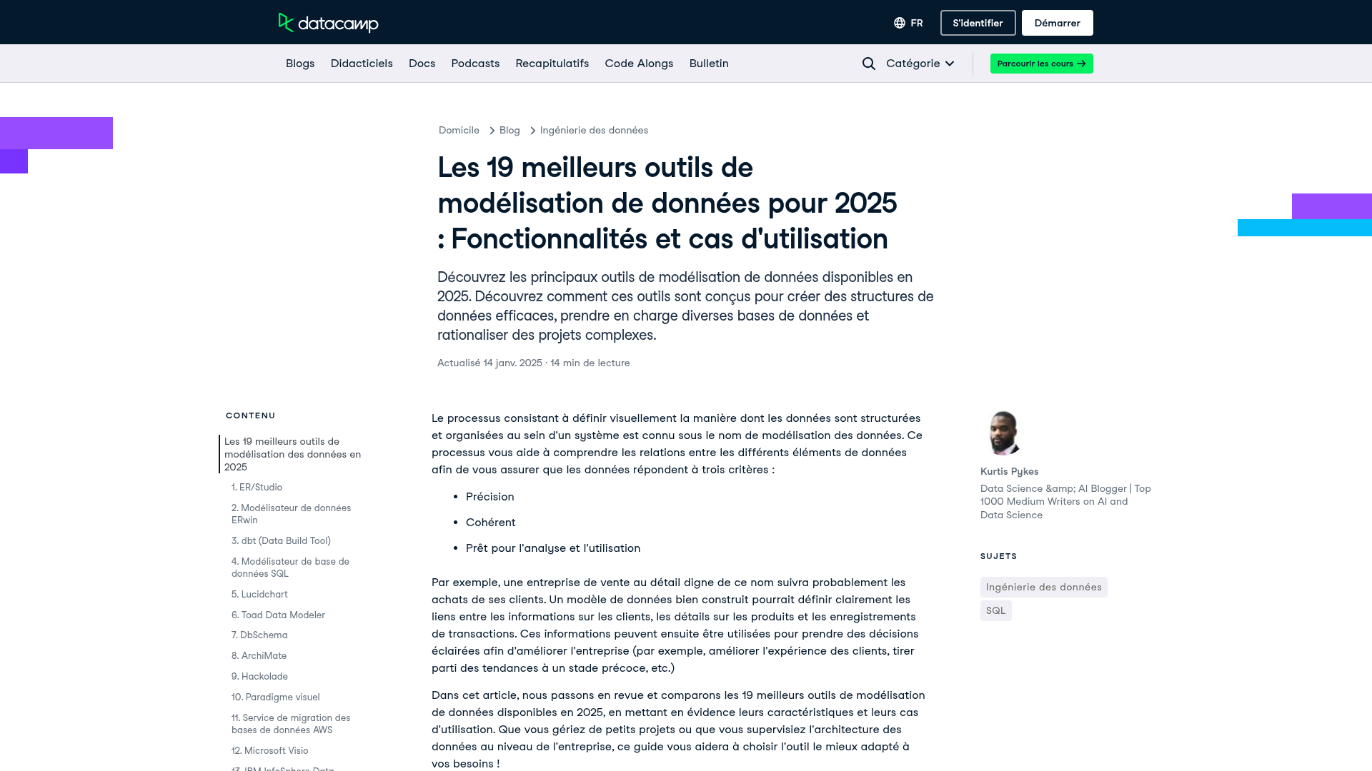 Outils de modélisation de données