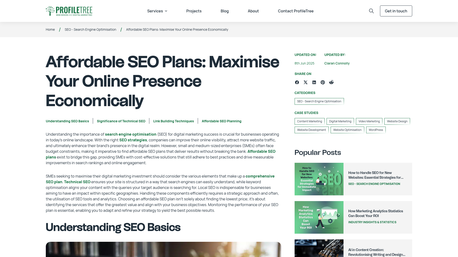 SEO pricing comparison chart