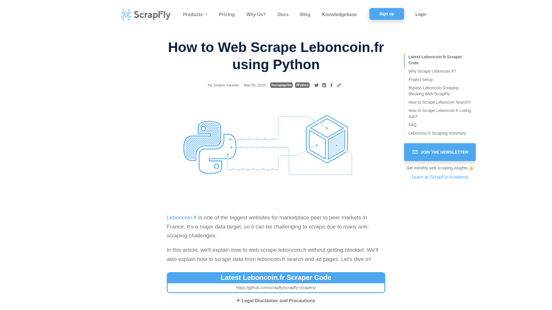 Scraping Leboncoin avec Scrapfly