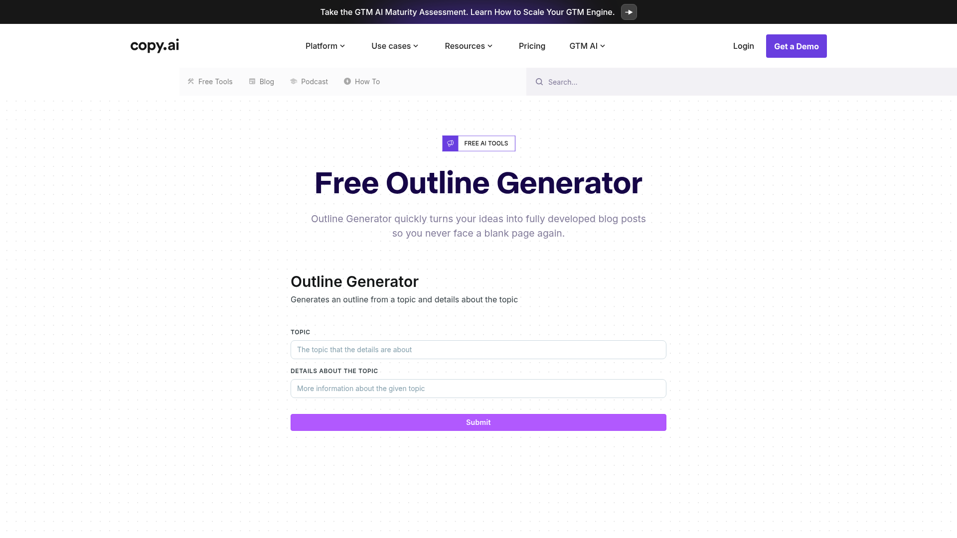 AI outline generator