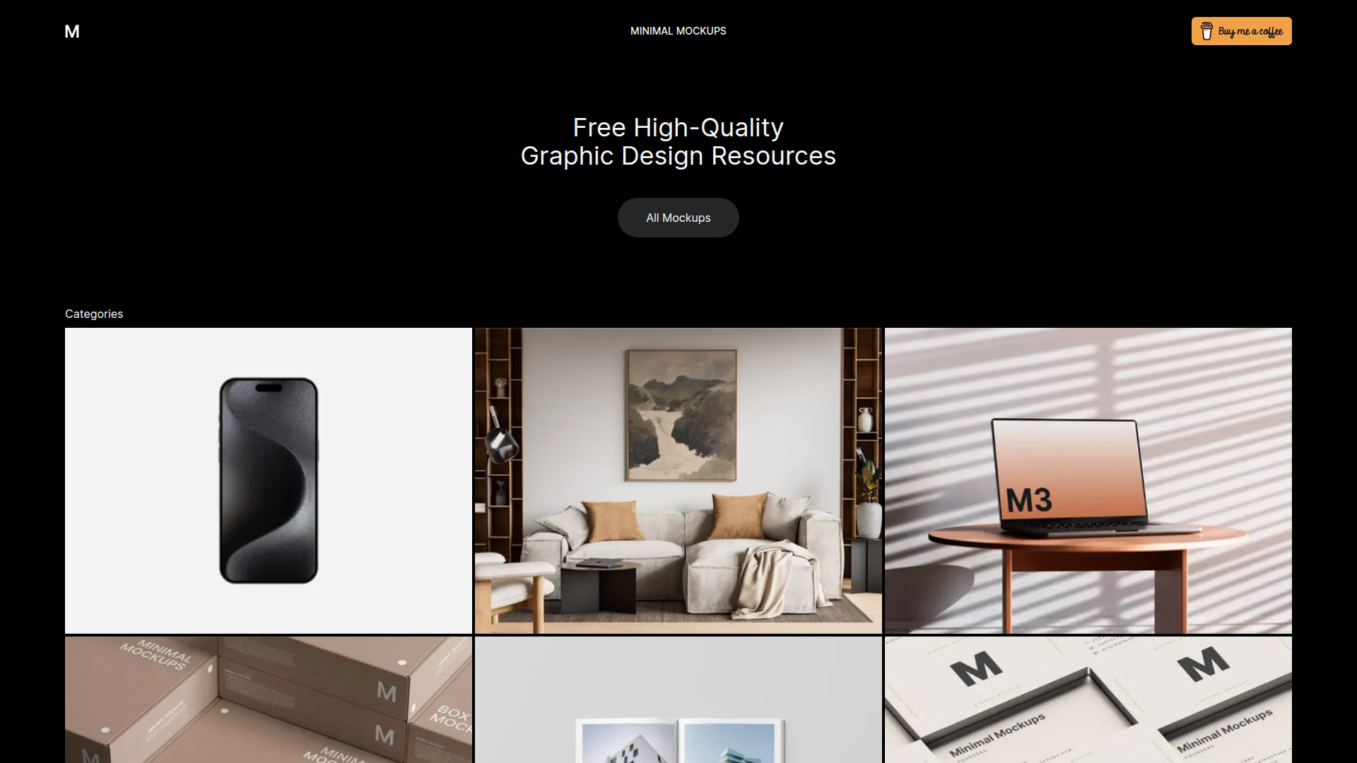 Minimal Mockups website screenshot