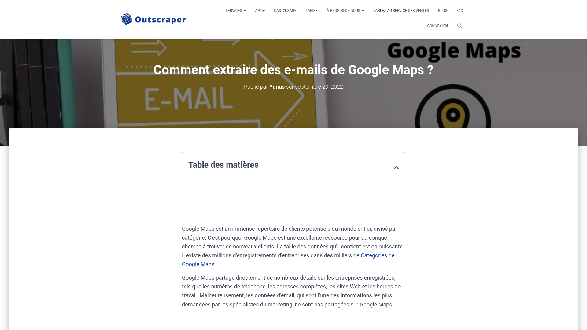 Extraction d'emails à partir de Google Maps