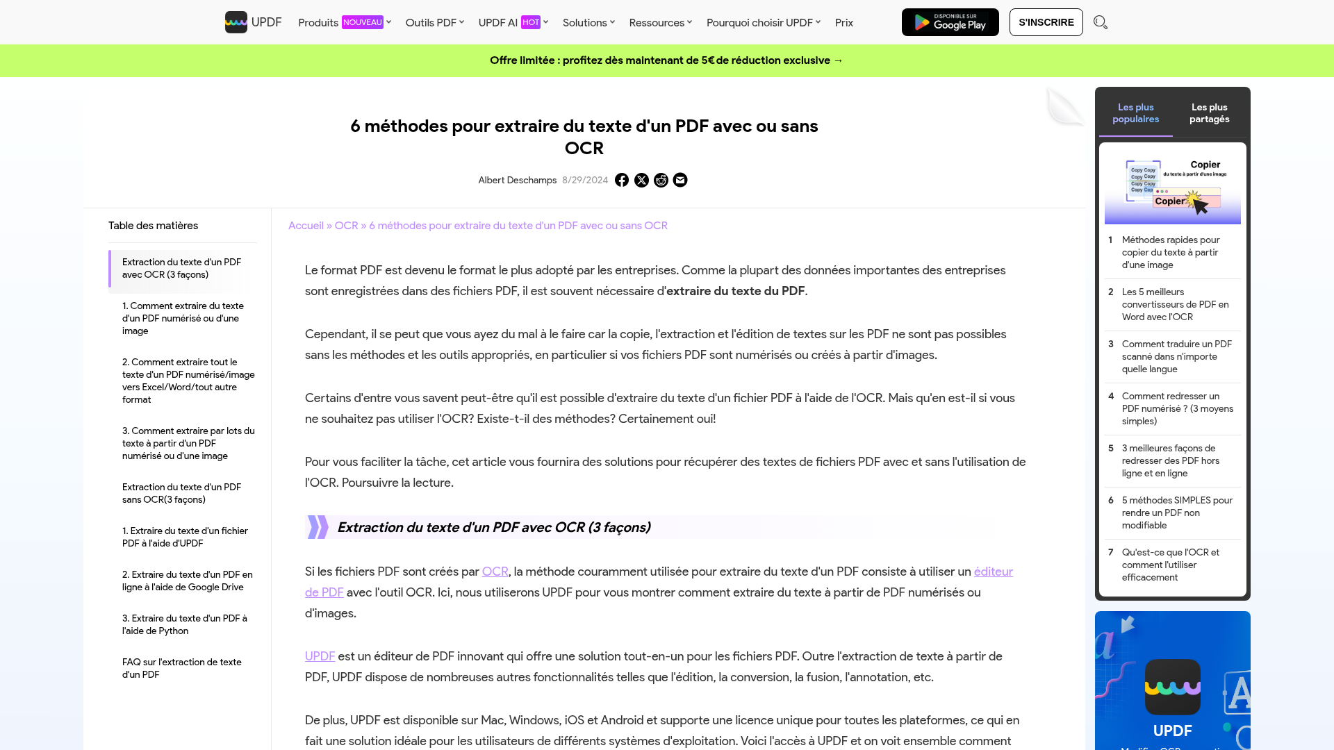 extraction text pdf avec OCR