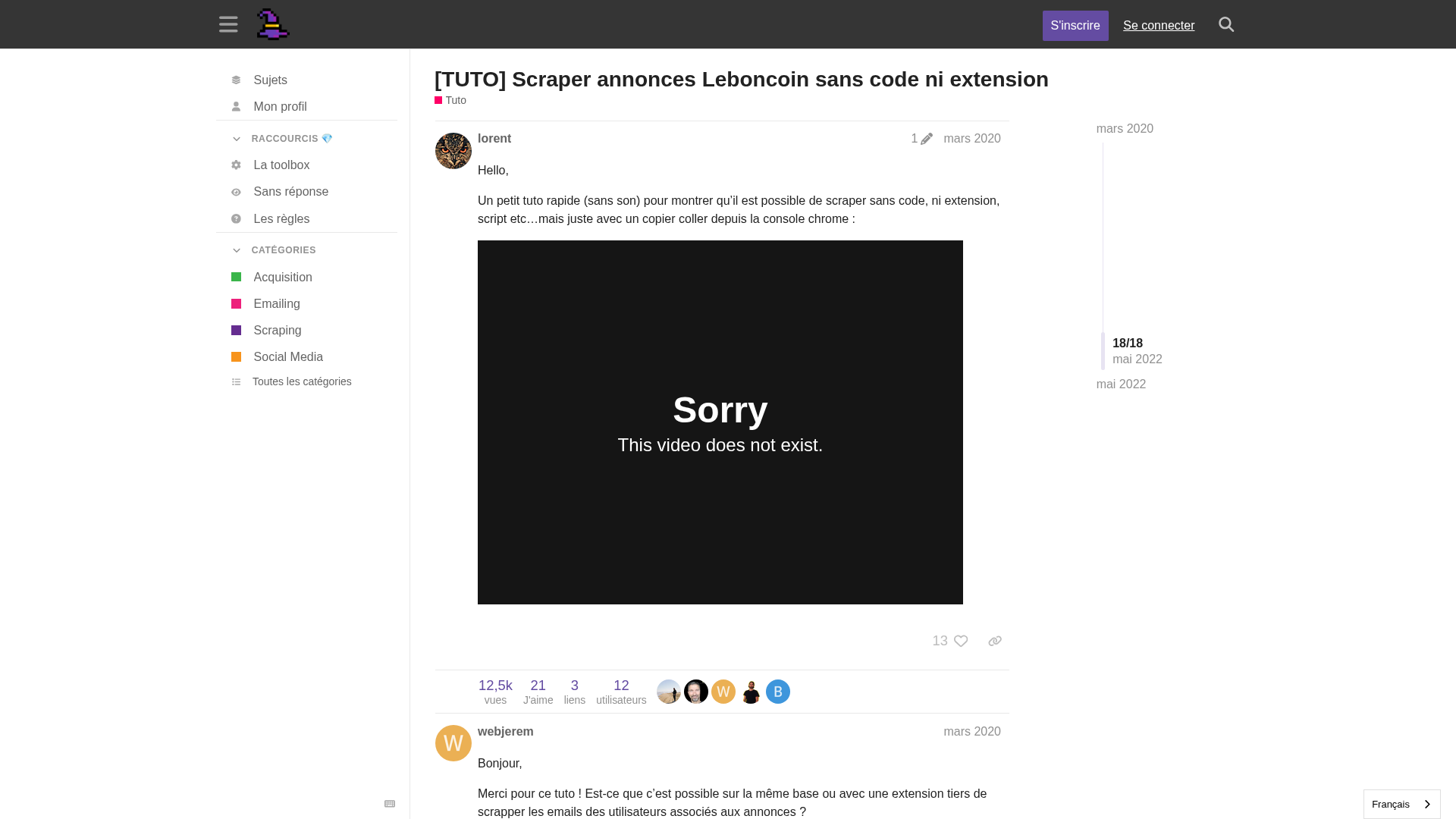 Interface de scraping Leboncoin optimisée