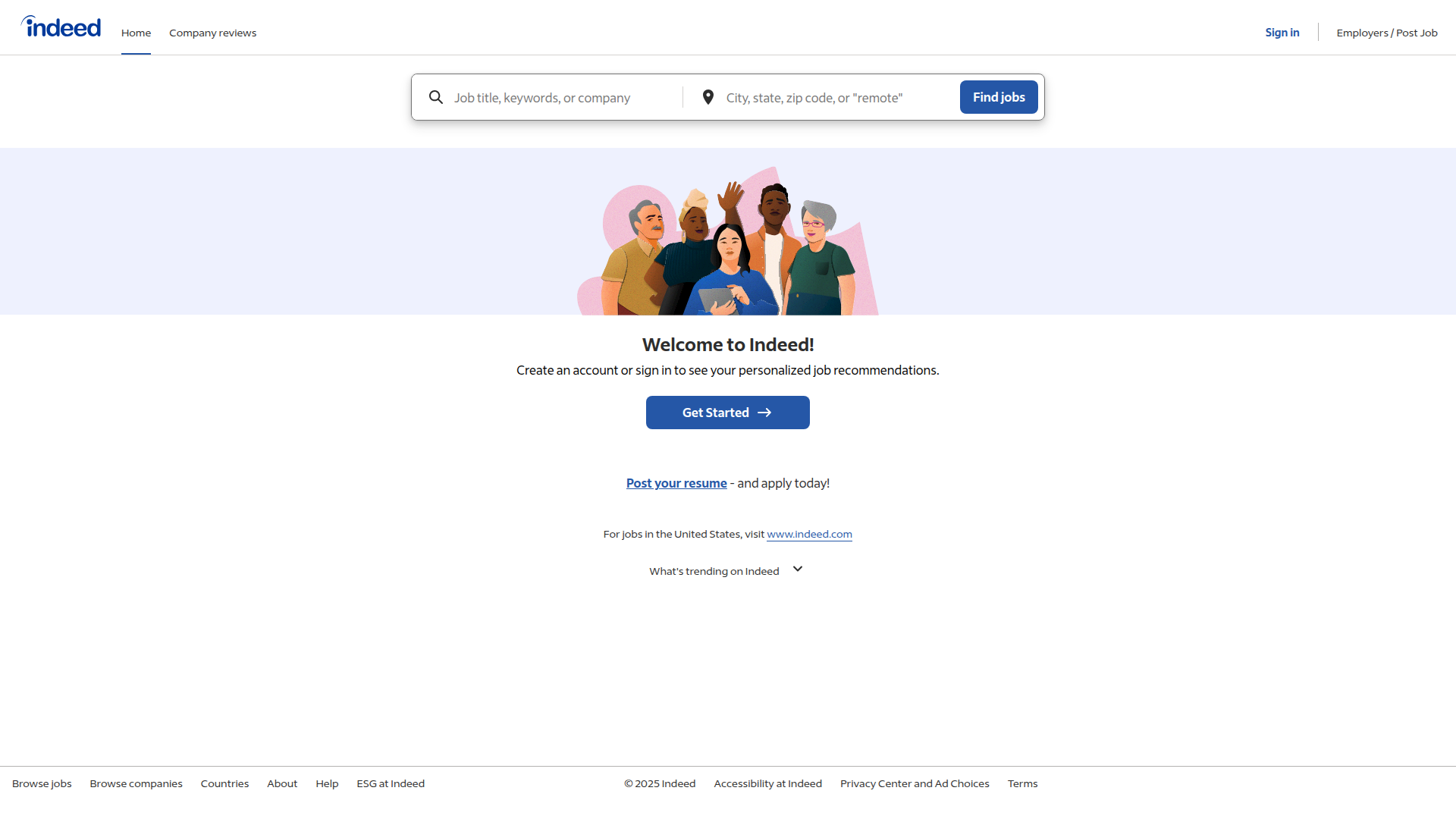 Indeed website screenshot