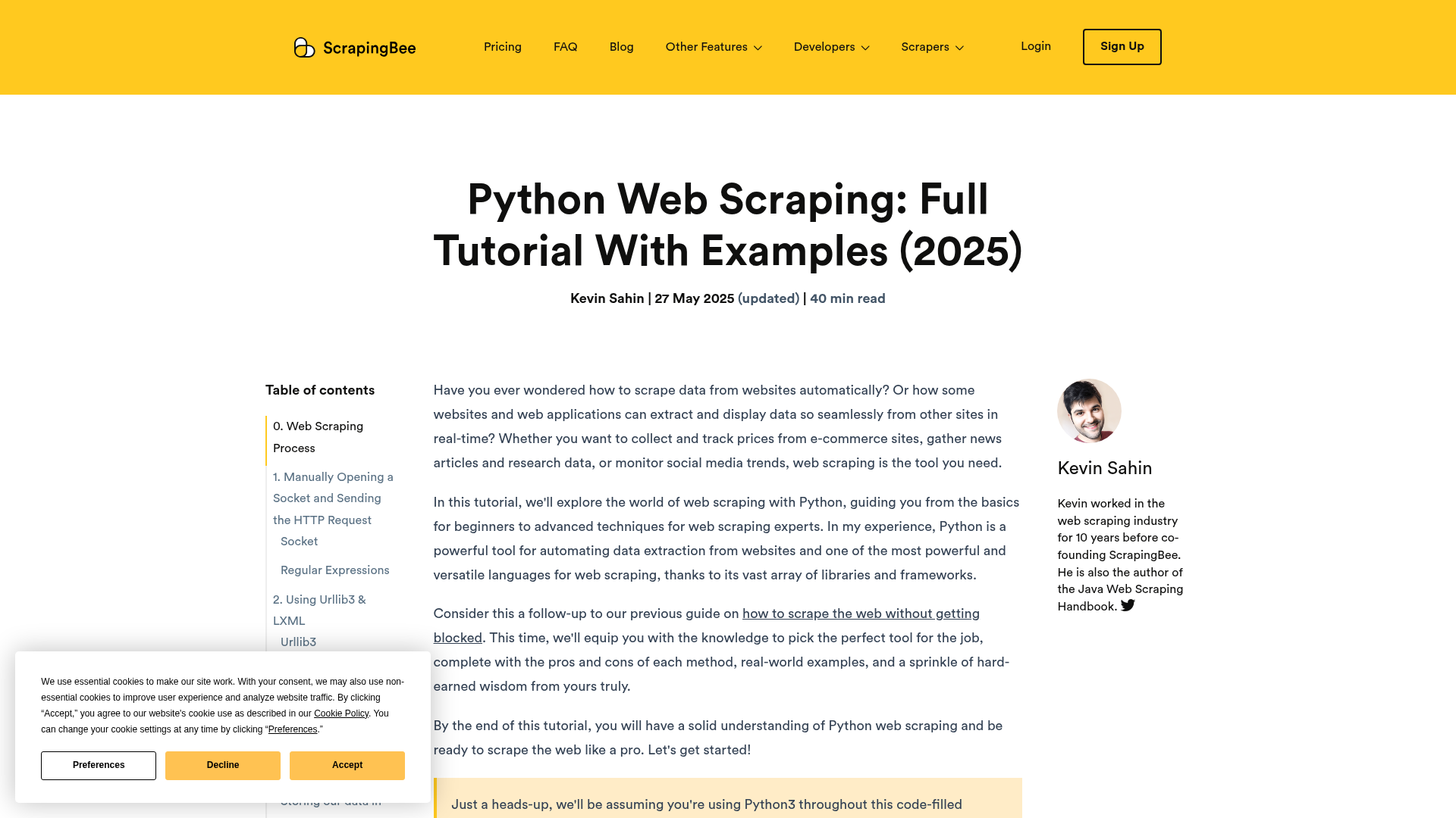 web scraping python