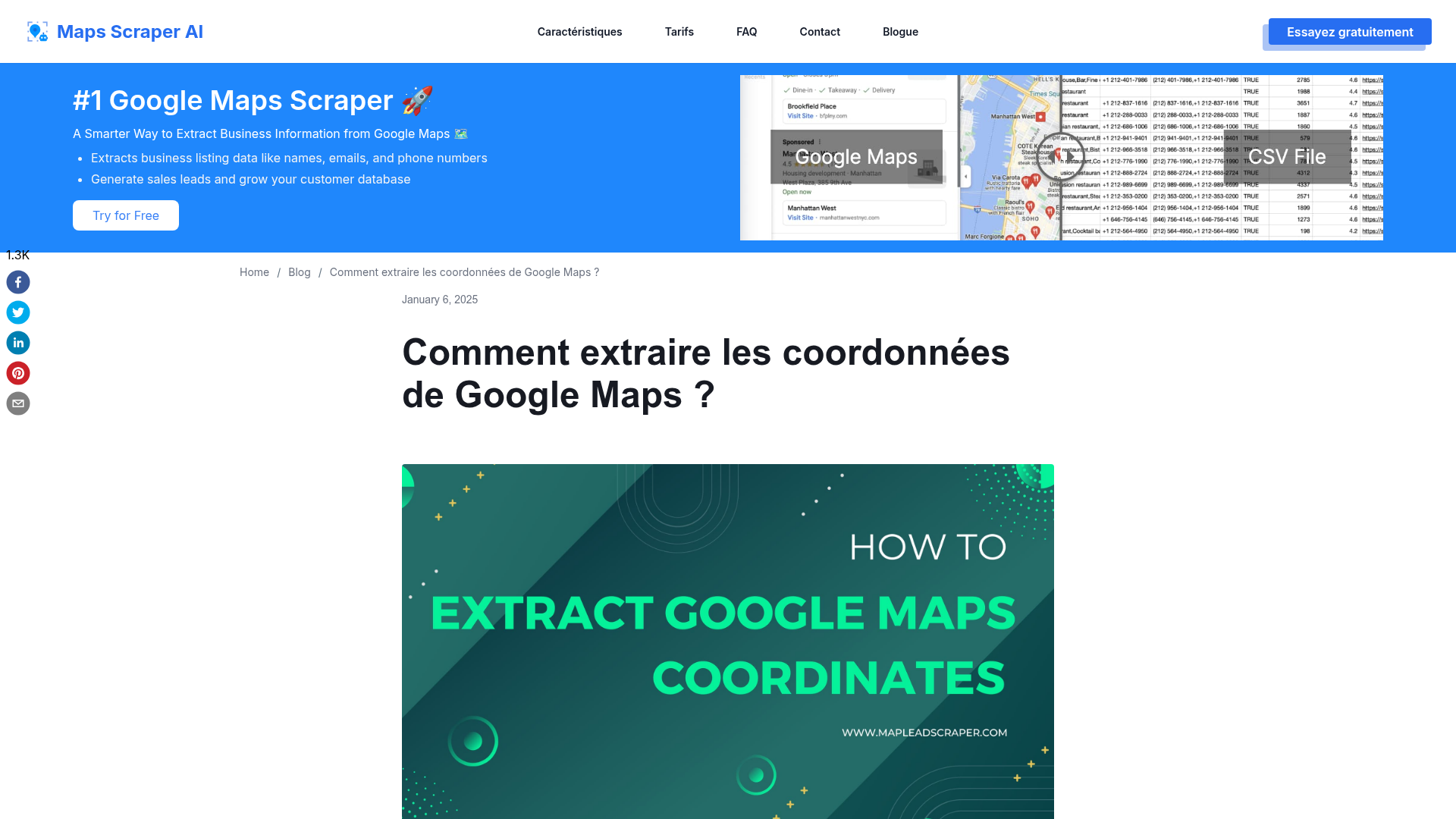 Extraction de coordonnées géographiques
