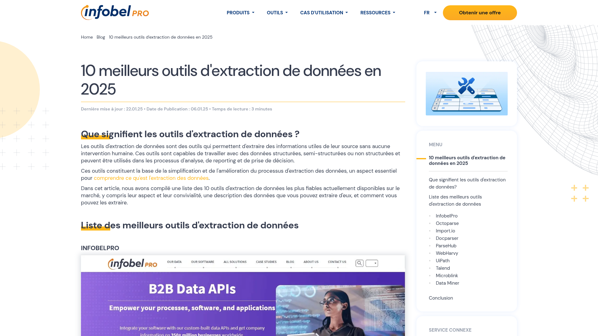outils d'extraction de données