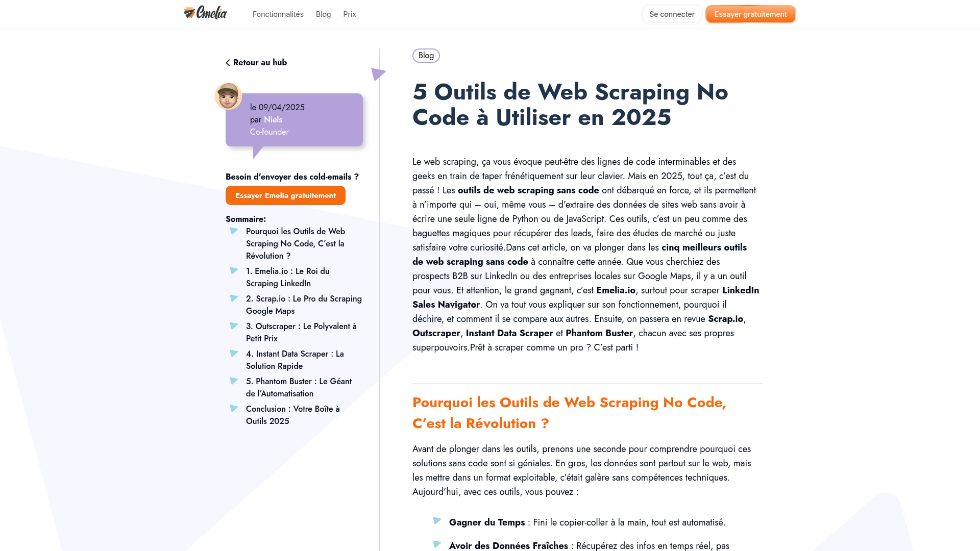 outils web scraping no code